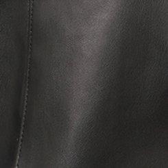 Patch Pocket Faux Leather Military Jacket, DEEP BLACK, swatch