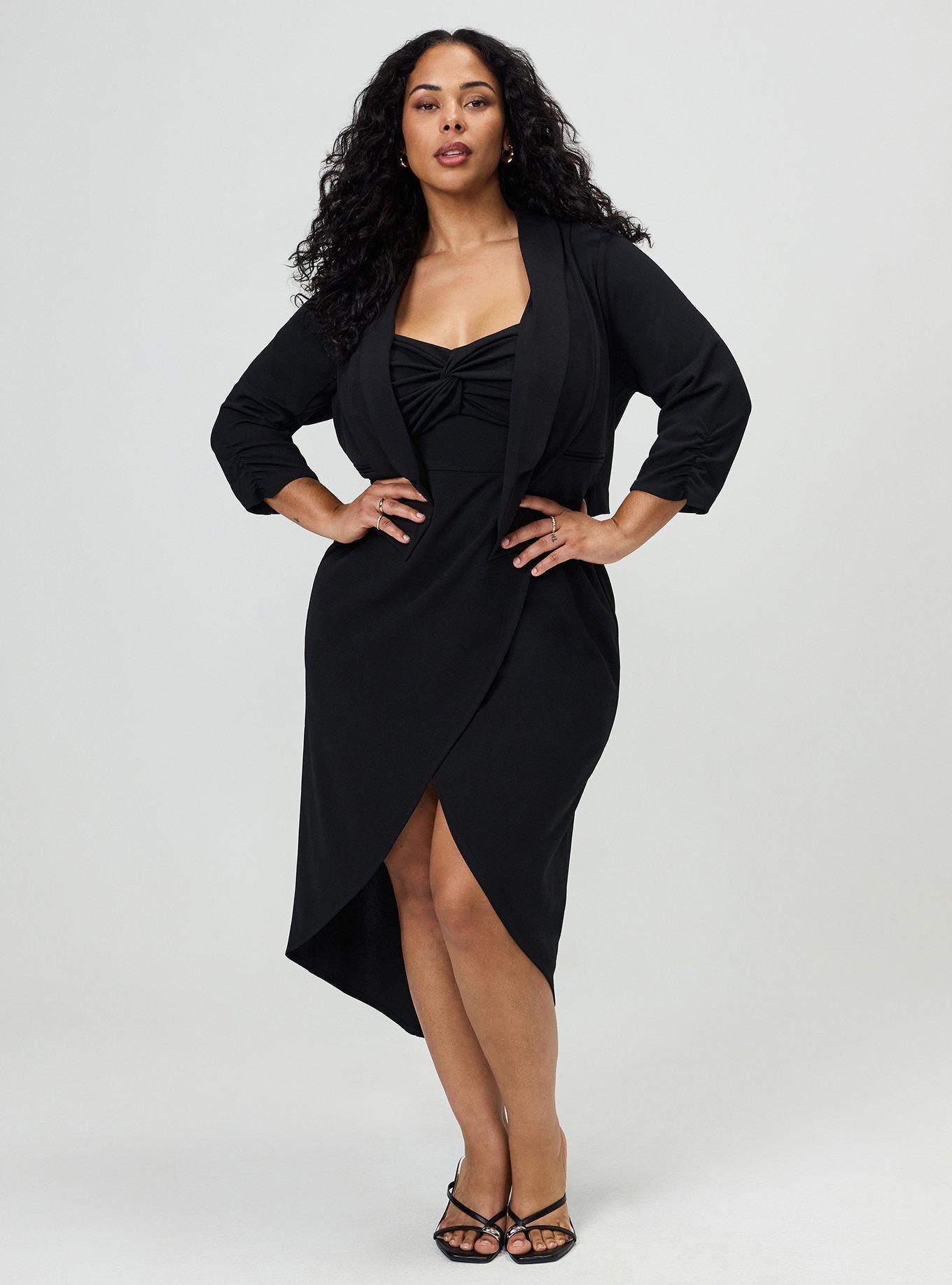 Scuba Crepe Hipster Blazer, DEEP BLACK, alternate