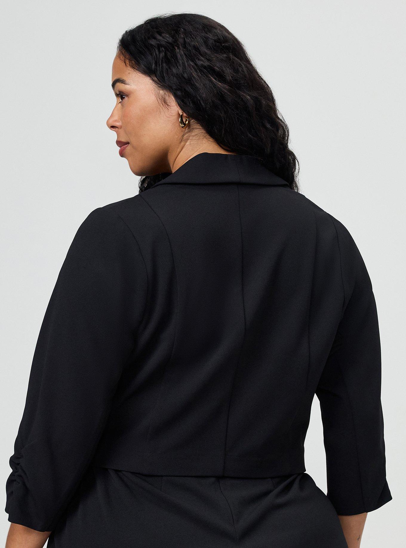 Scuba Crepe Hipster Blazer, DEEP BLACK, alternate