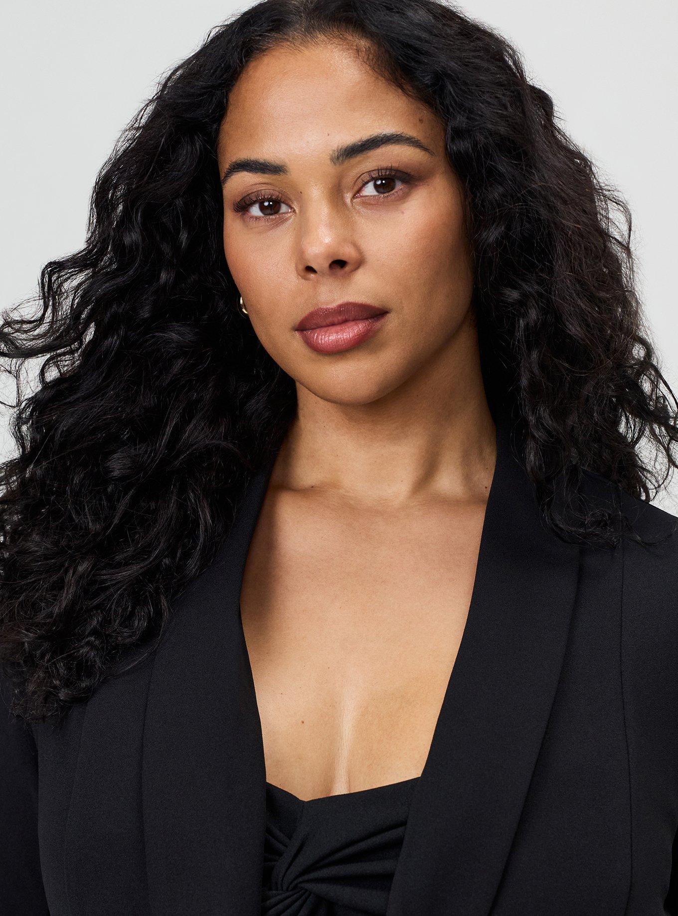 Scuba Crepe Hipster Blazer, DEEP BLACK, alternate