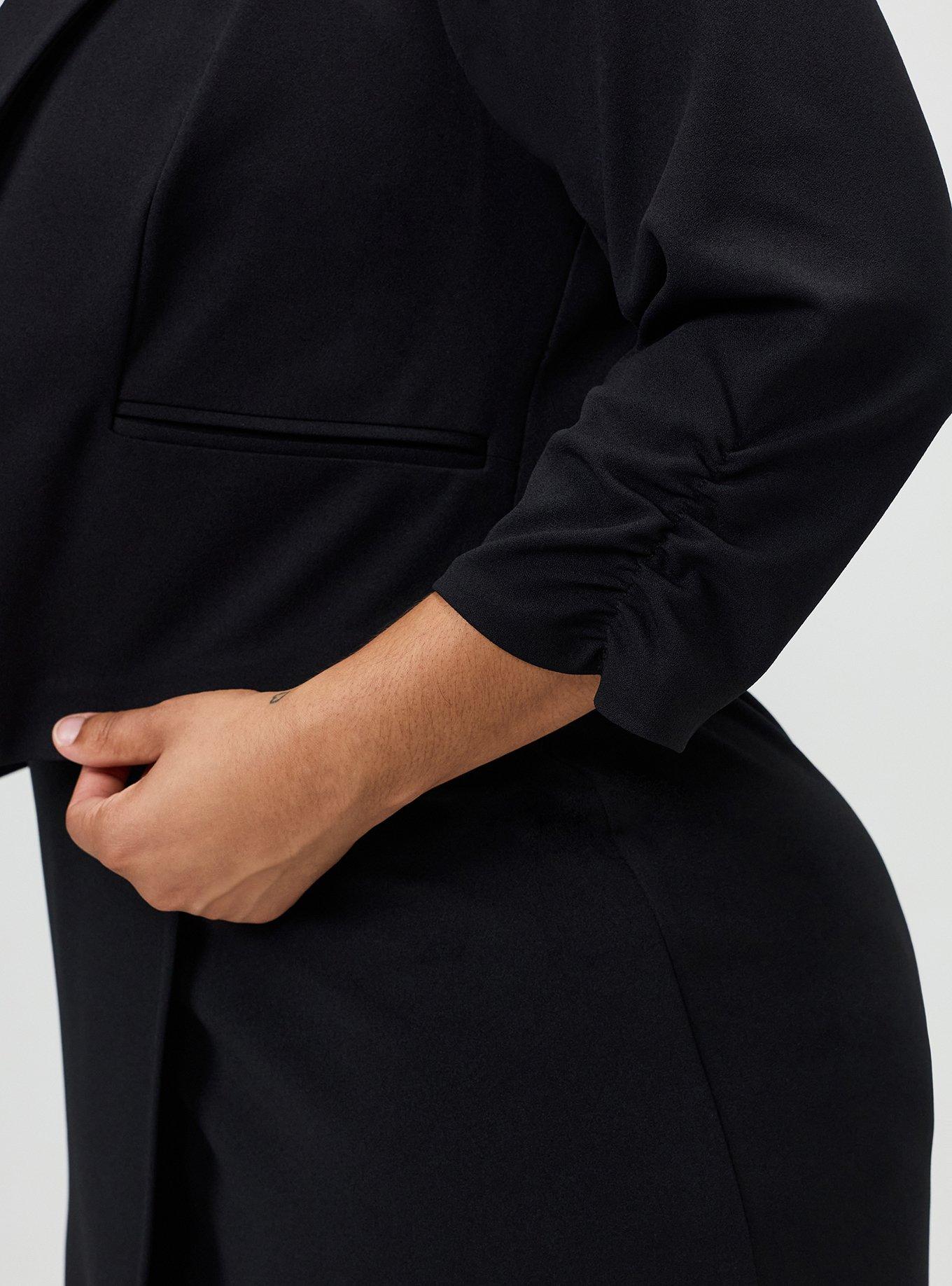 Scuba Crepe Hipster Blazer, DEEP BLACK, alternate