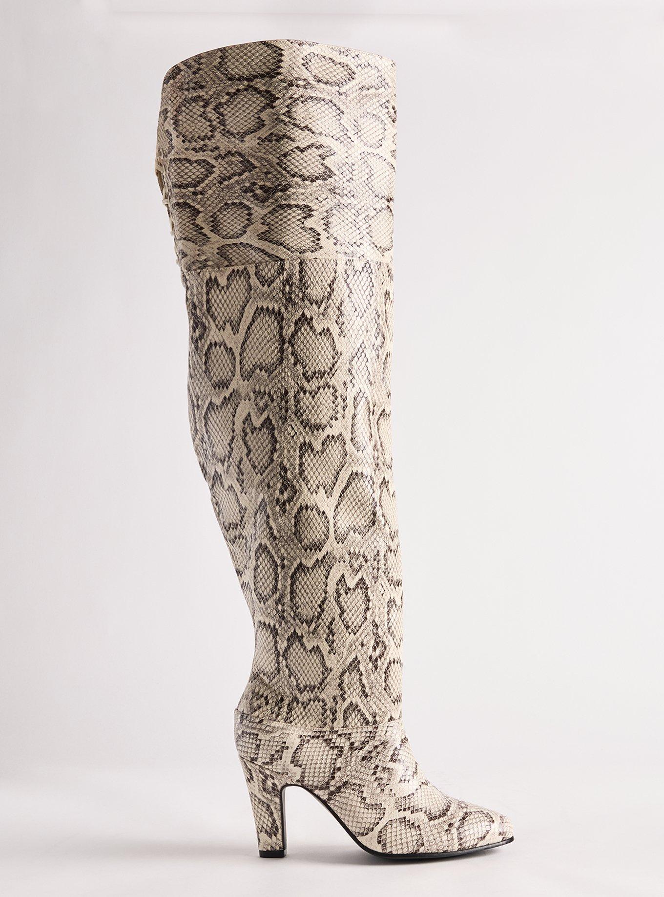 Corset Back Over the Knee Boot (WW), SNAKE, alternate
