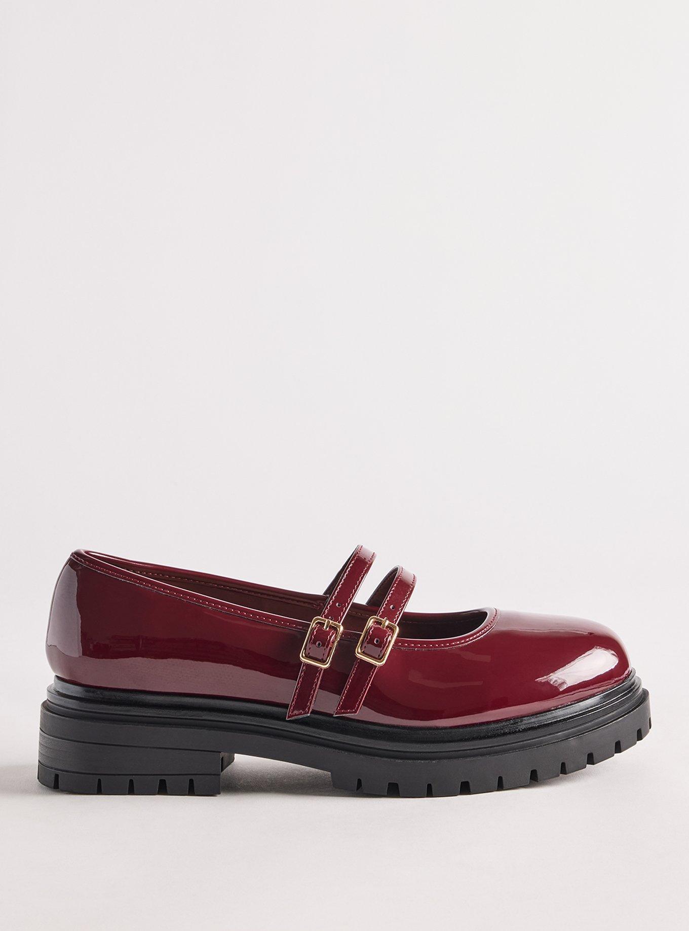 Lug Sole Mary Jane Flat (WW), OXBLOOD PATENT, alternate