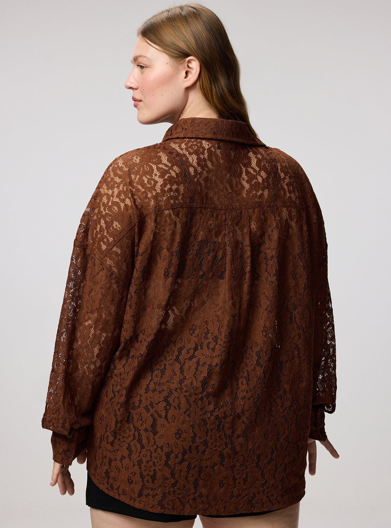 Lace Tunic Shirt, CAPPUCCINO, alternate