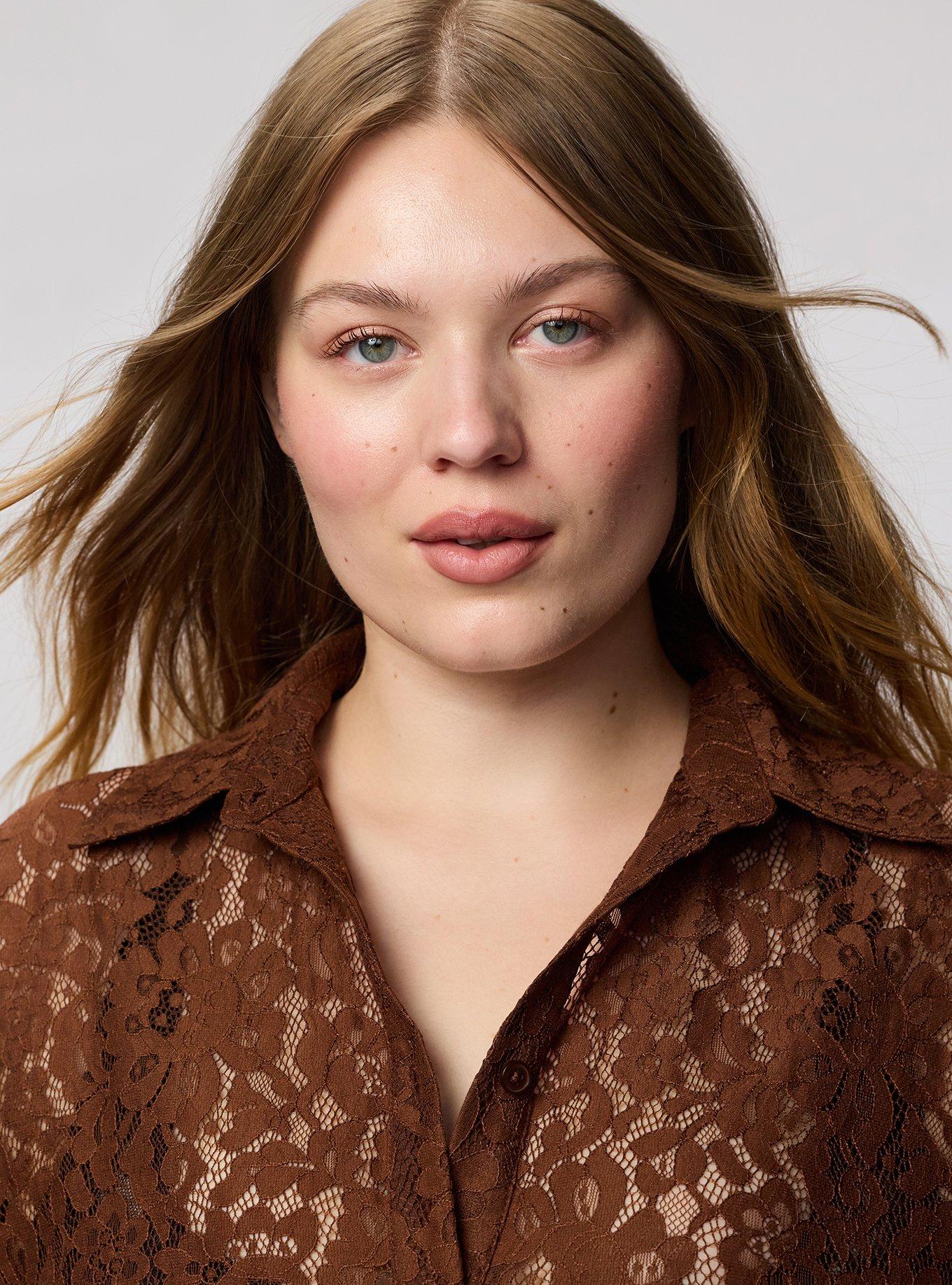 Lace Tunic Shirt, CAPPUCCINO, alternate