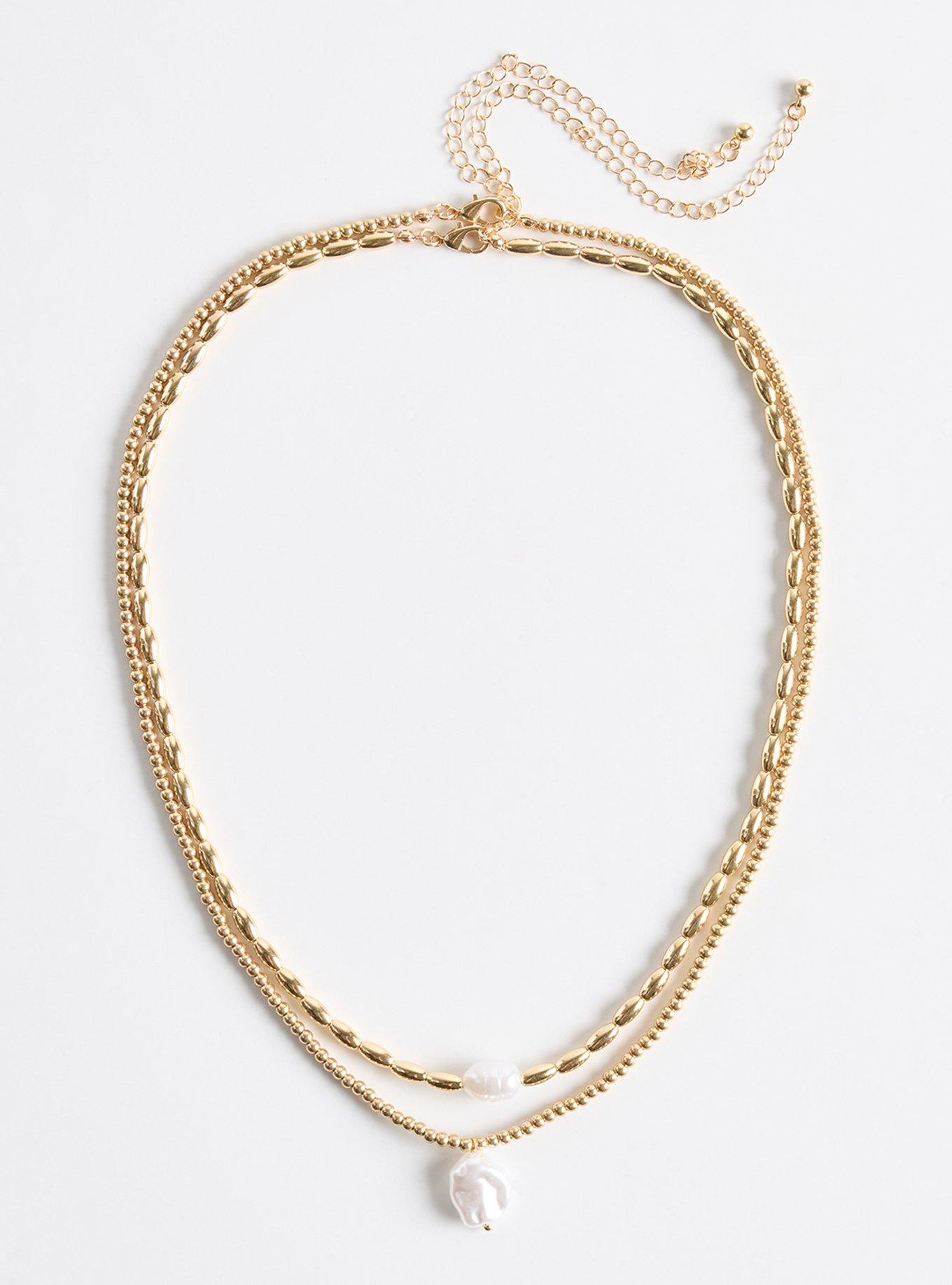 Beaded Pearl Layered Necklace, , hi-res