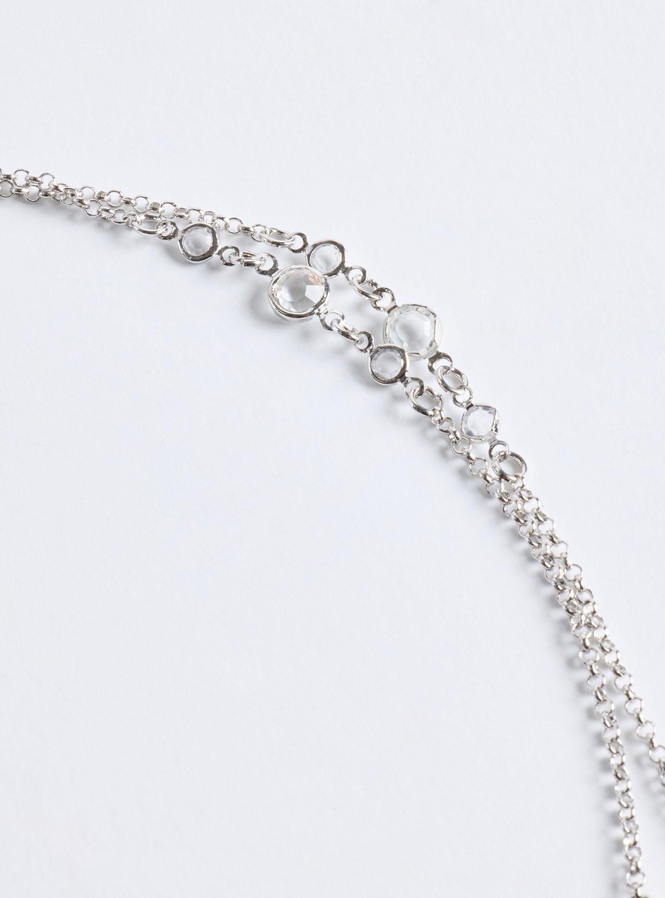 Plus Size Stone Station Layered Necklace, , alternate