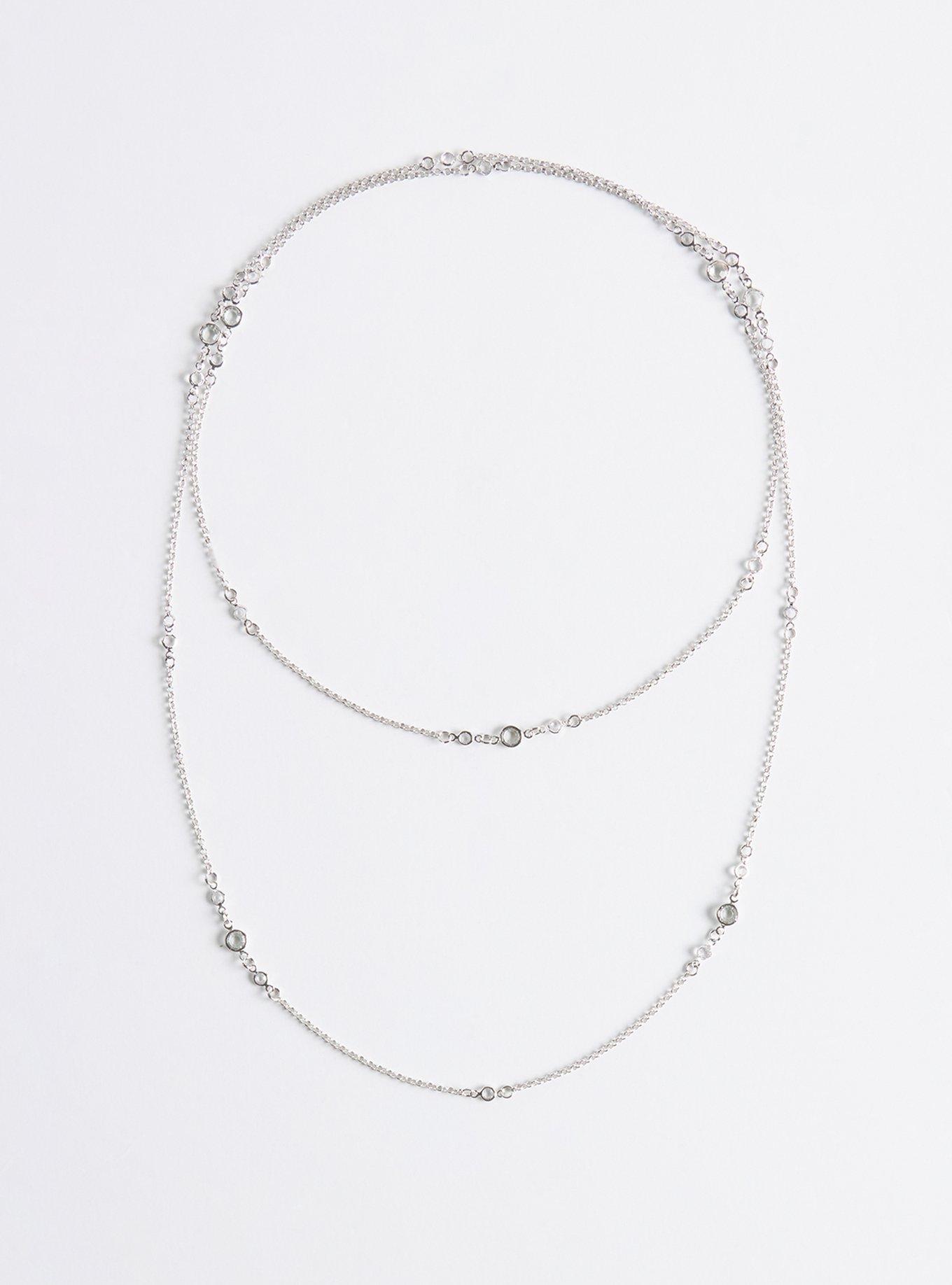 Plus Size Stone Station Layered Necklace, , hi-res