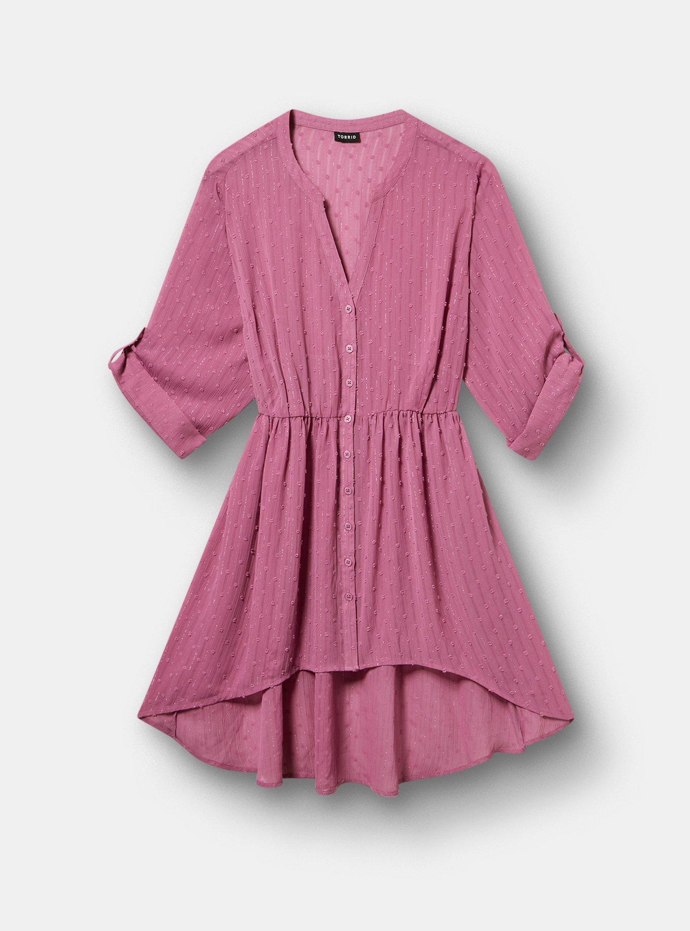 Lexie Babydoll 3/4 Sleeve High-Low Tunic, MELLOW MAUVE, flat