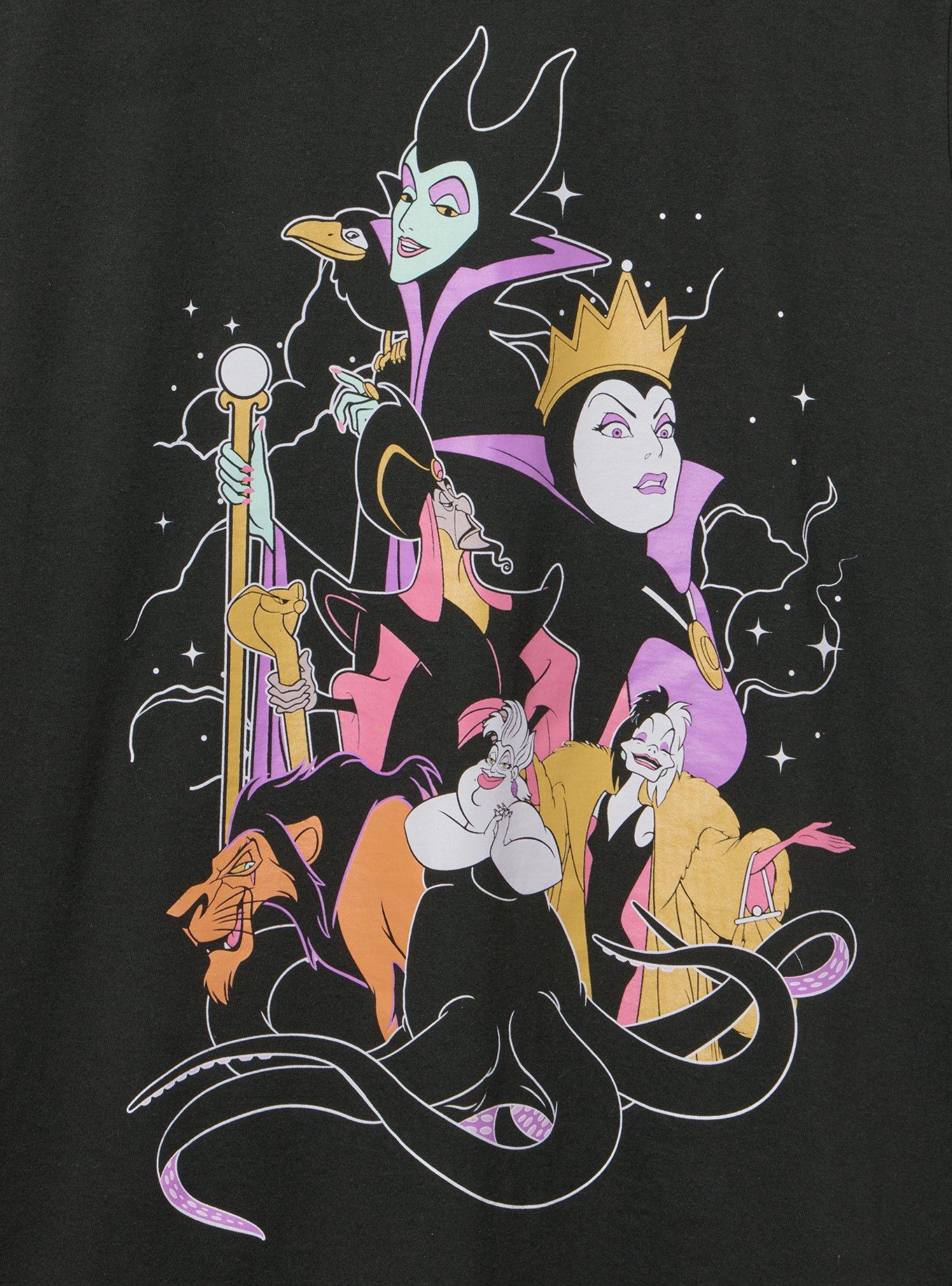 Disney Villains Group Classic Cotton Crew Tee, DEEP BLACK, alternate