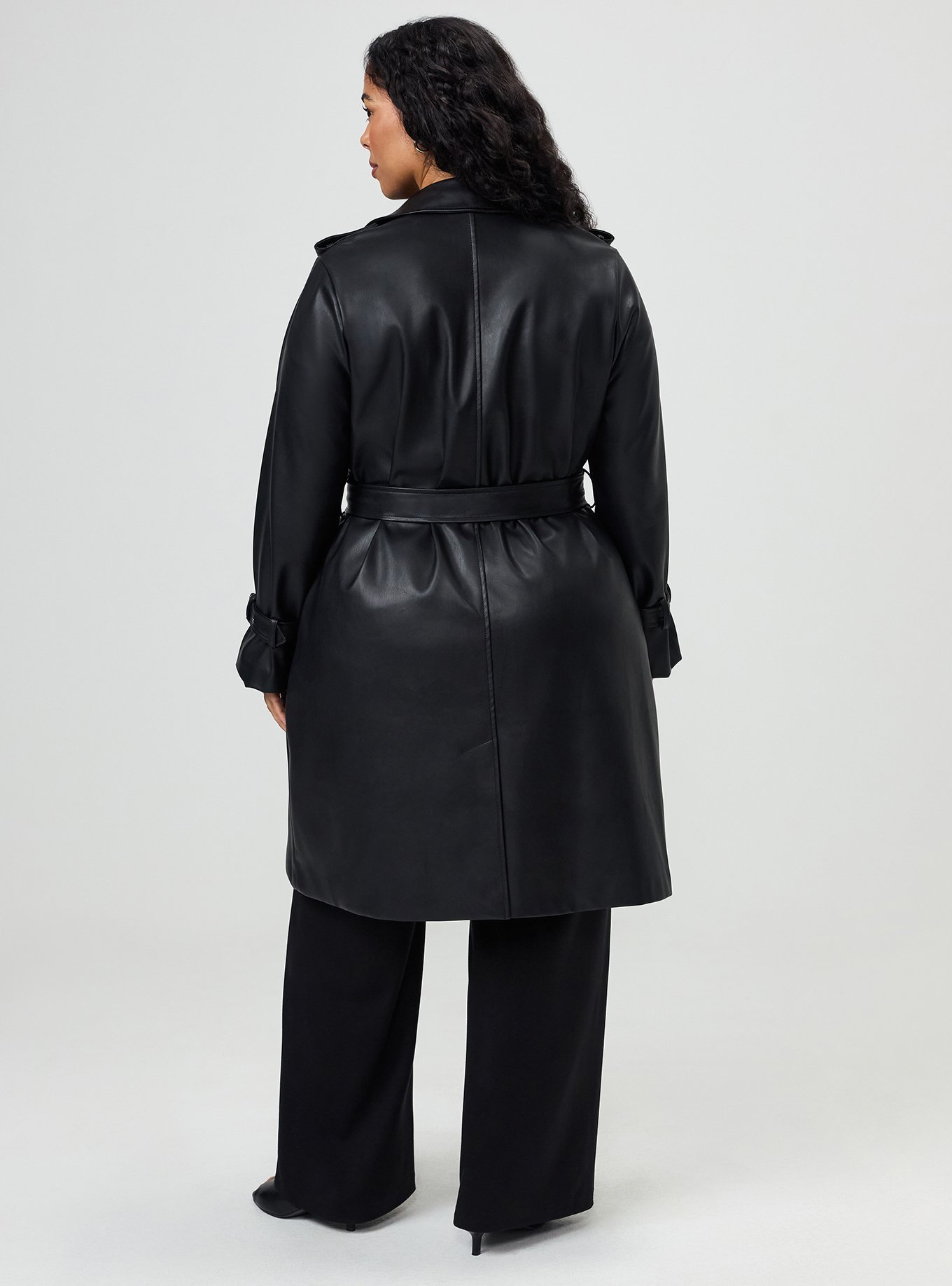 Plus Size - Studio Classic Faux Leather Trench Coat - Torrid