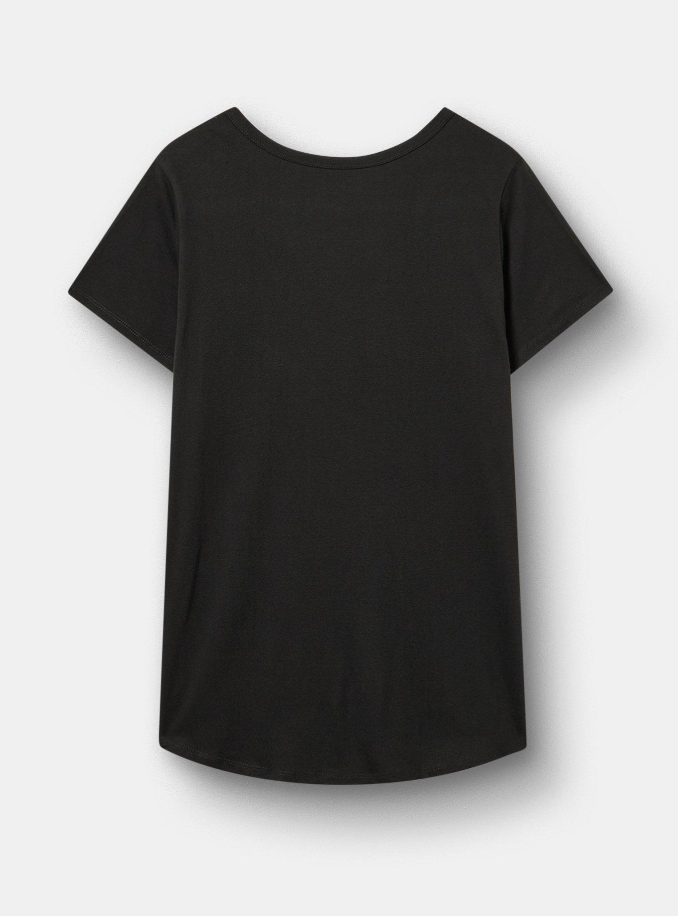 Elvis Classic Cotton V-Neck Tee, DEEP BLACK, alternate