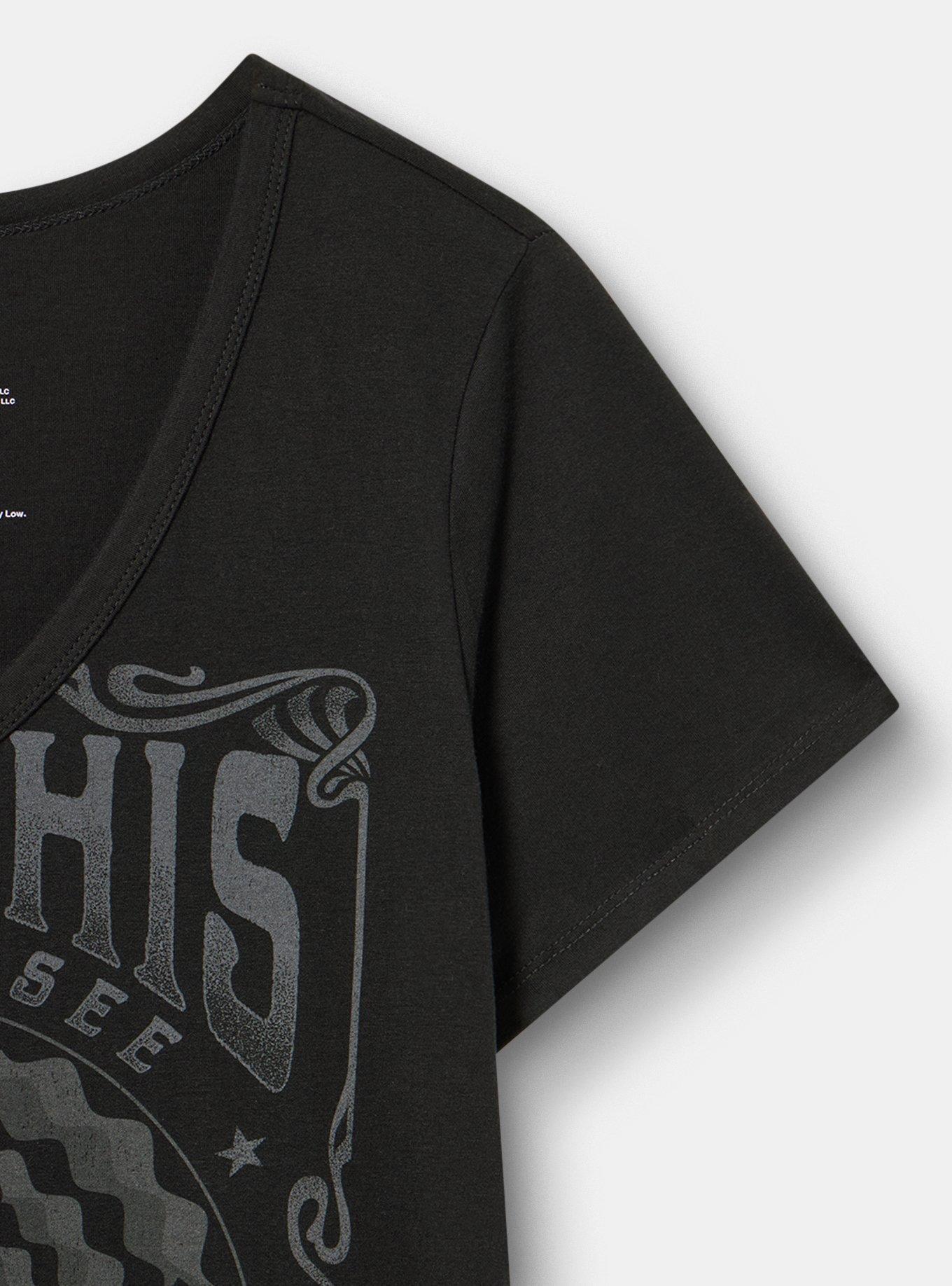 Elvis Classic Cotton V-Neck Tee, DEEP BLACK, alternate