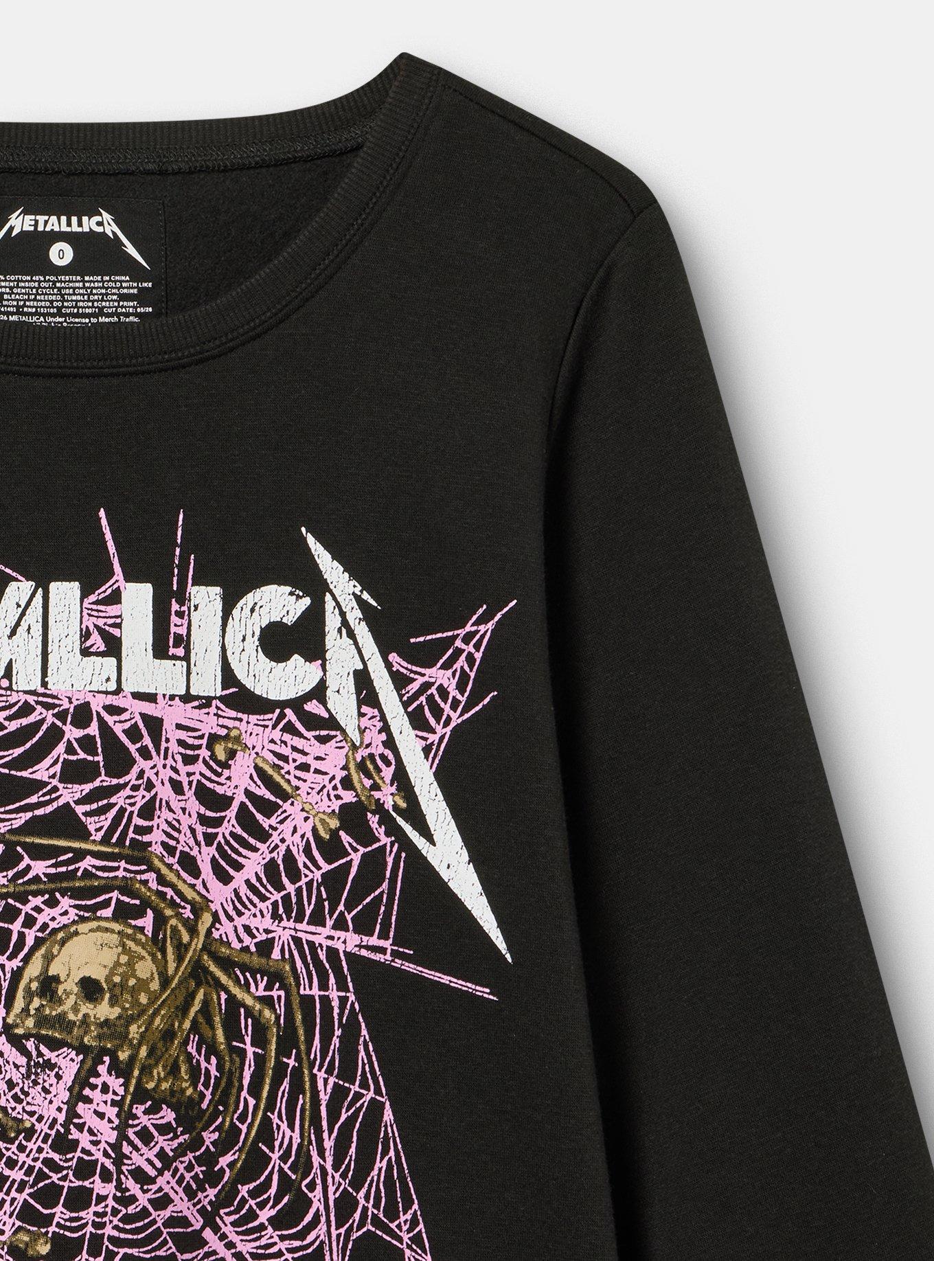 Metallica Webs Classic Cozy Fleece Sweatshirt, DEEP BLACK, alternate