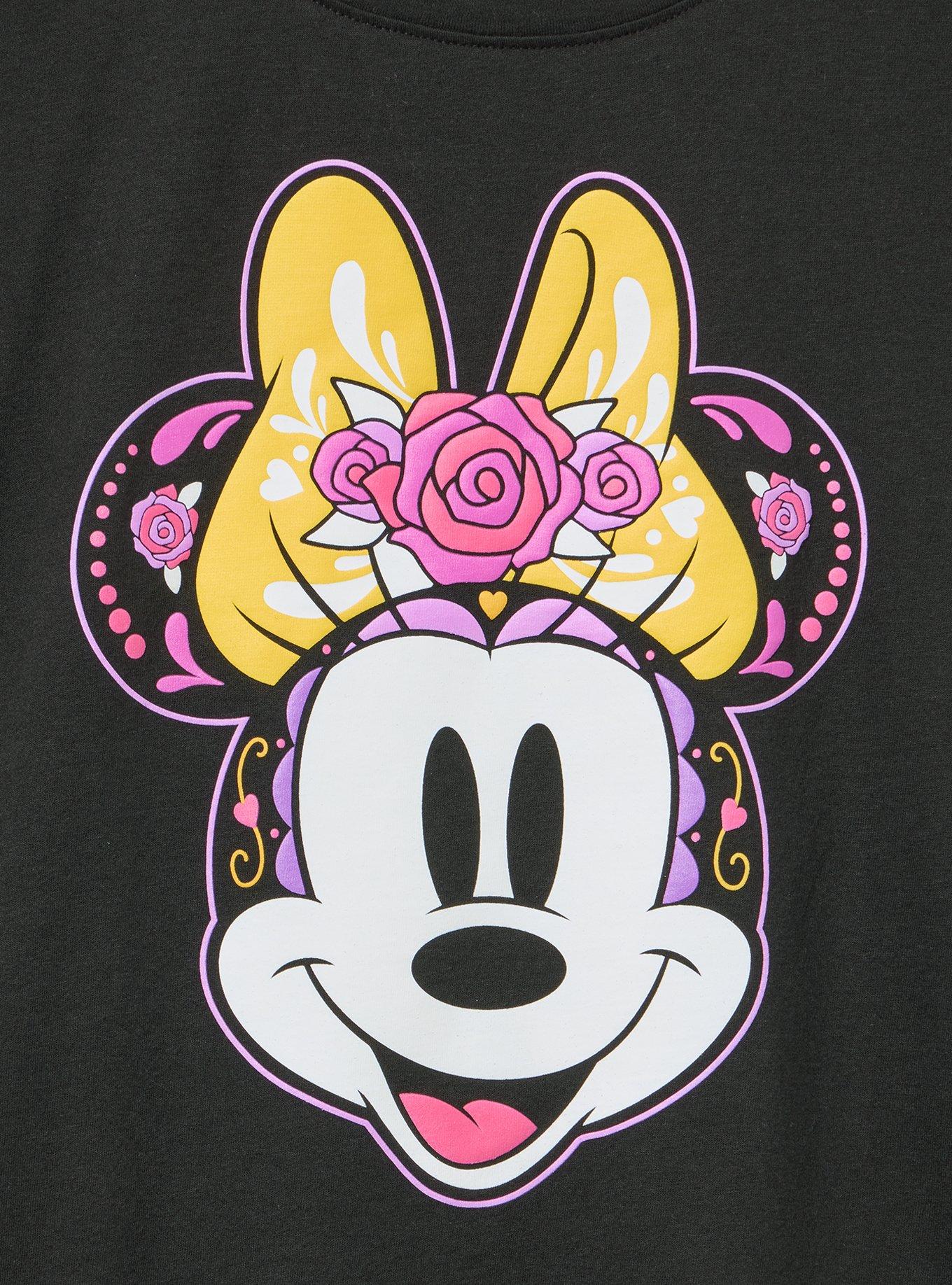 Disney Minnie Mouse Classic Cotton Crew Tee, MINNIE MOUSE ROSES DEEP BLACK, alternate
