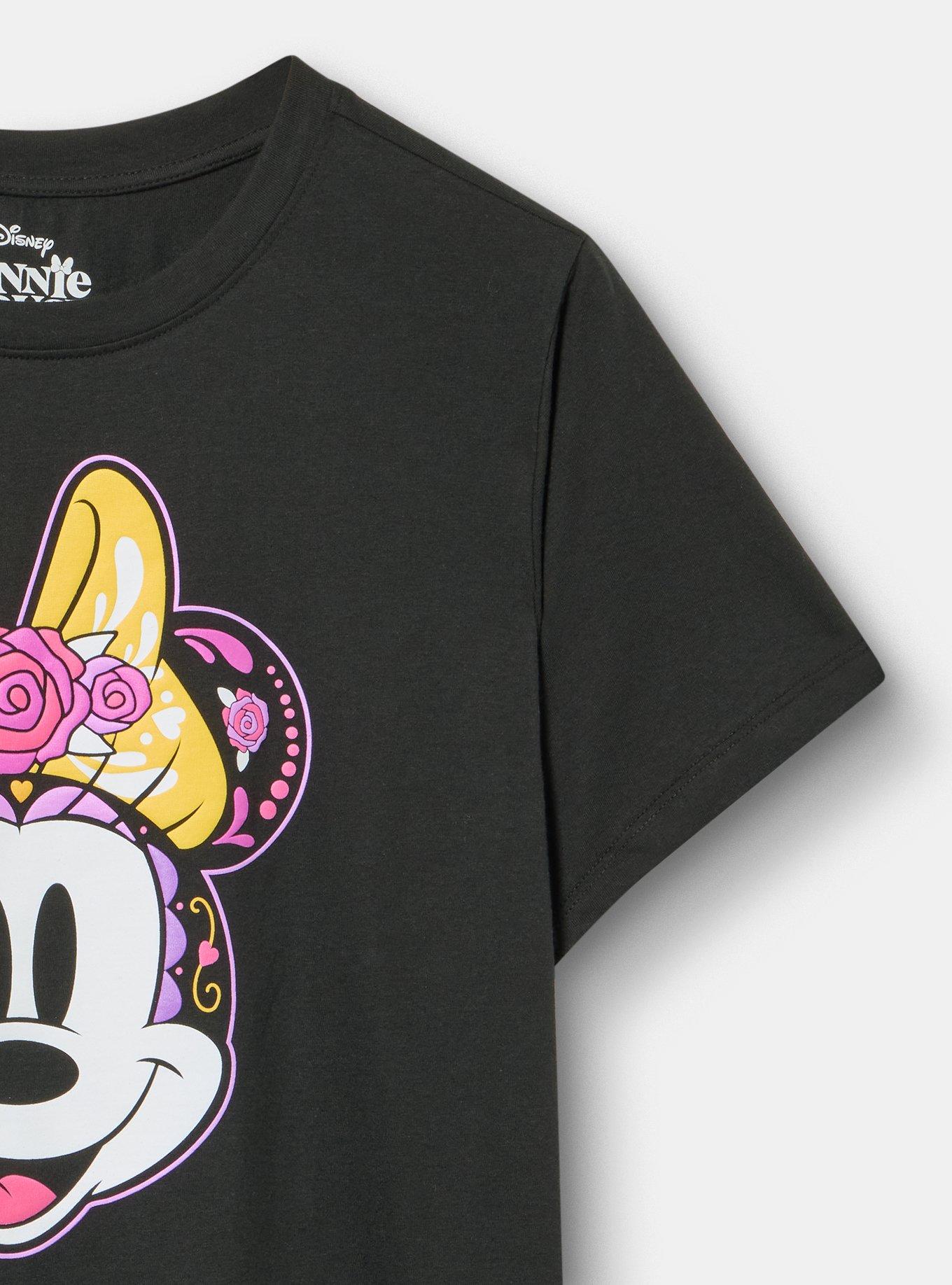 Disney Minnie Mouse Classic Cotton Crew Tee, MINNIE MOUSE ROSES DEEP BLACK, alternate