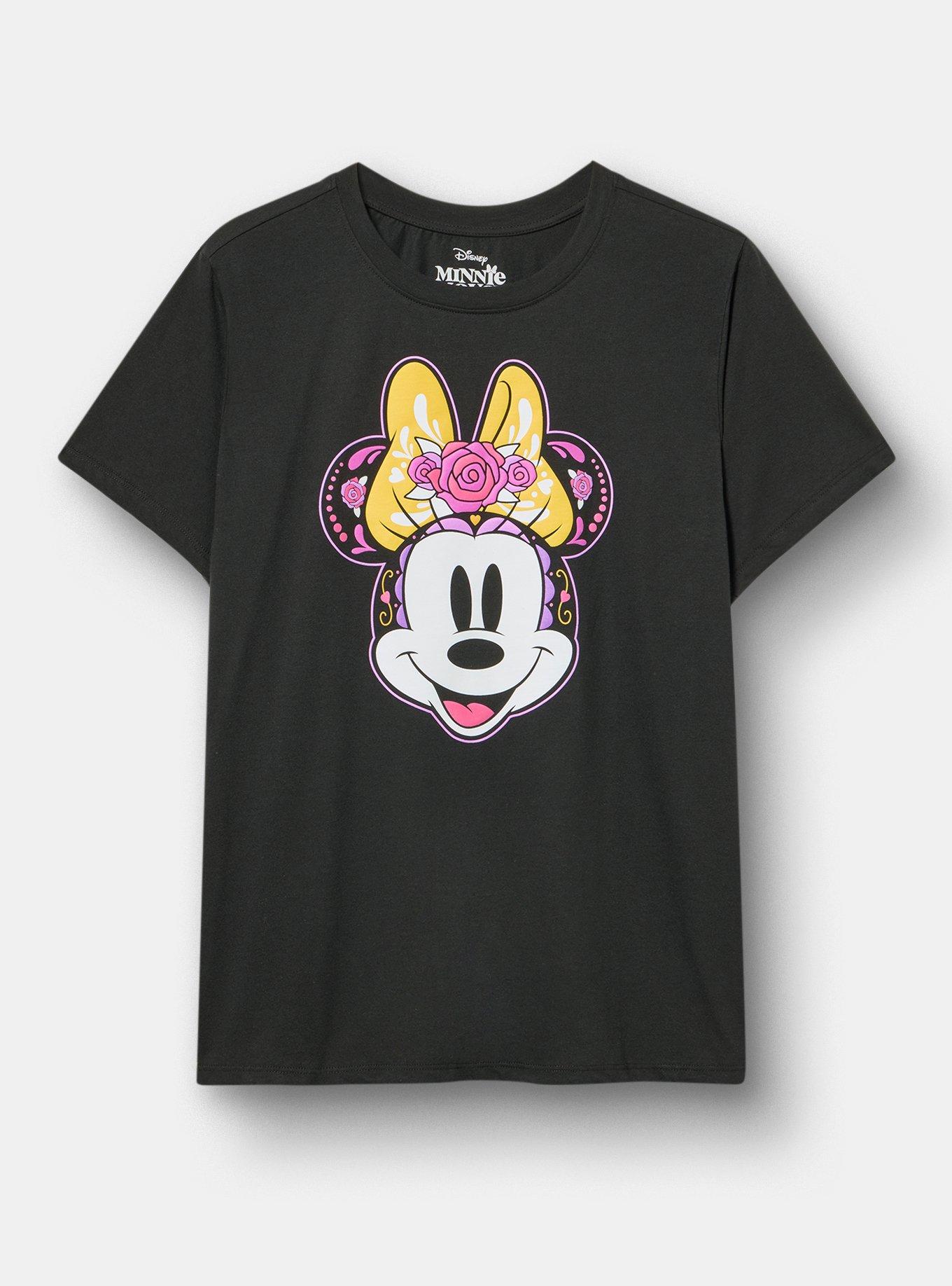 Disney Minnie Mouse Classic Cotton Crew Tee, MINNIE MOUSE ROSES DEEP BLACK, hi-res