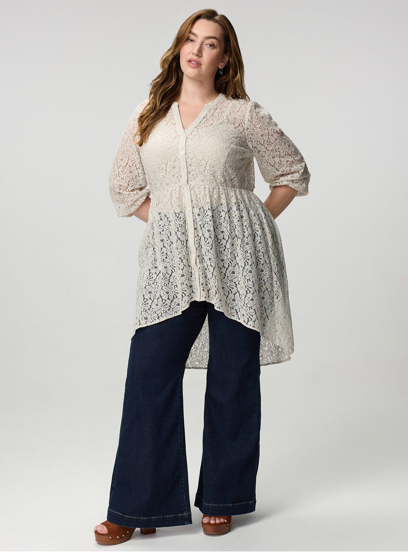 3/4 Sleeve Lexie Babydoll High-Low Tunic, WIND CHIME, alternate
