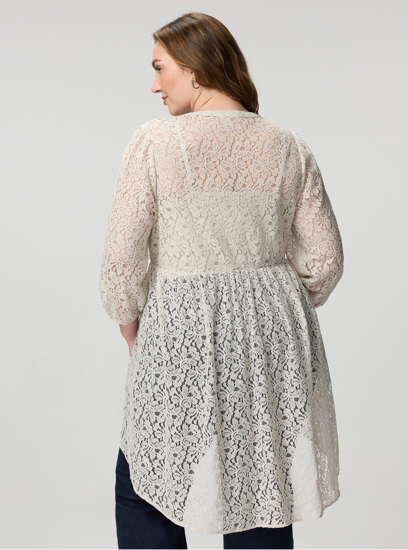 3/4 Sleeve Lexie Babydoll High-Low Tunic, WIND CHIME, alternate