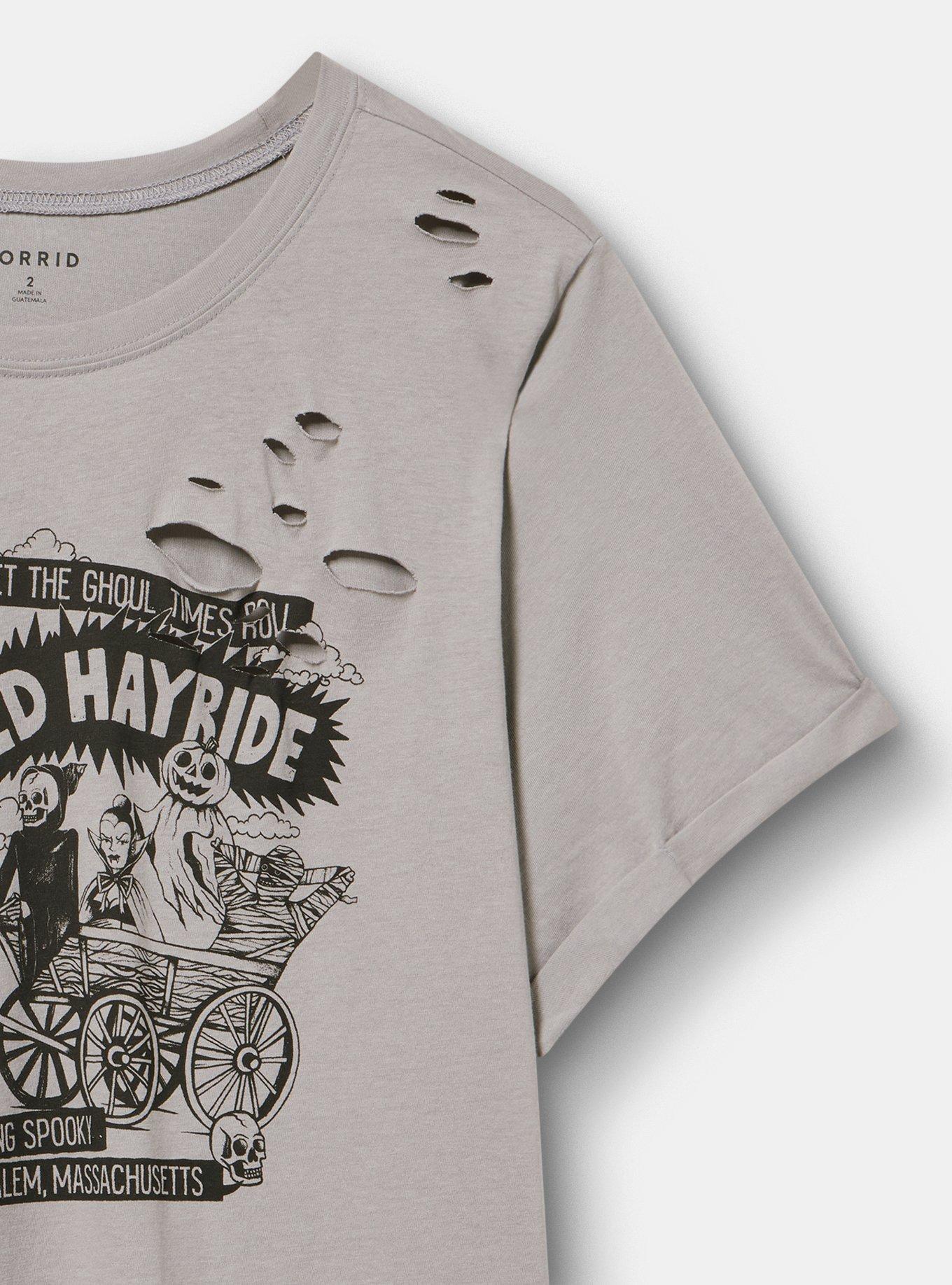Heritage Jersey Destructed Roll Sleeve Tee, HAUNTED HAYRIDE FORMAL GRAY, alternate