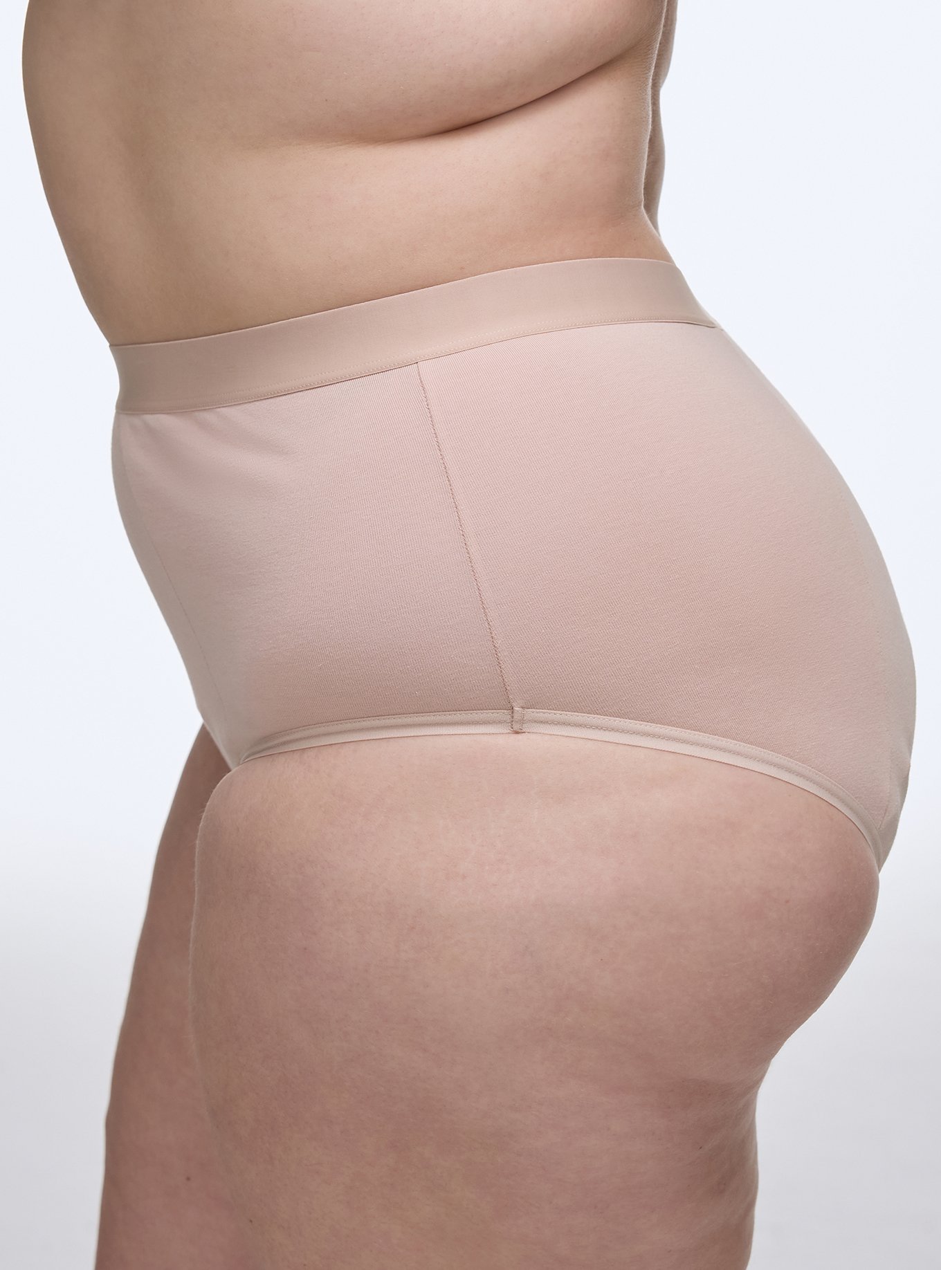 Plus Size Leakproof Cotton Mid-Rise Brief Panty, ROSE DUST, alternate
