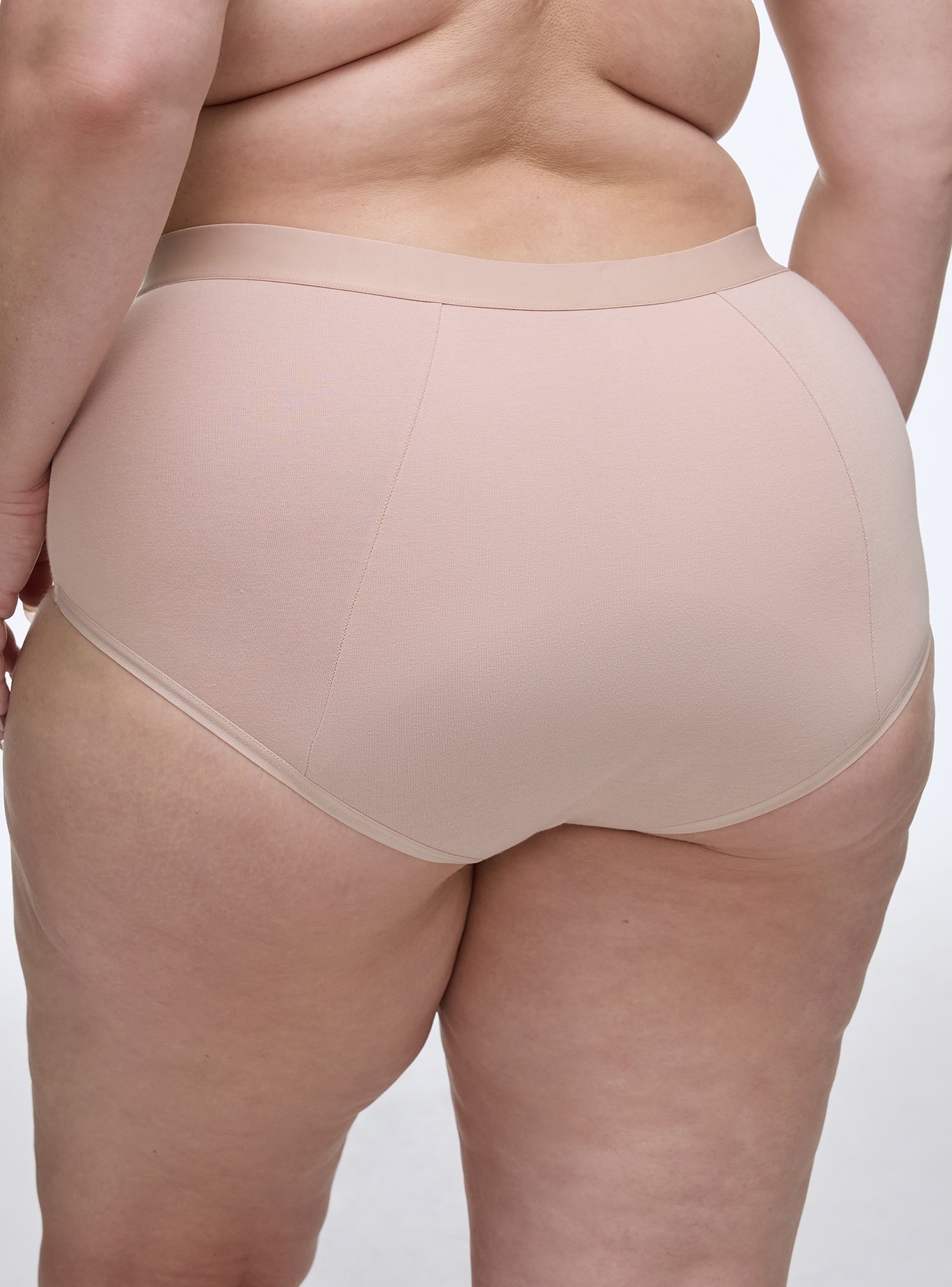 Plus Size Leakproof Cotton Mid-Rise Brief Panty, ROSE DUST, alternate