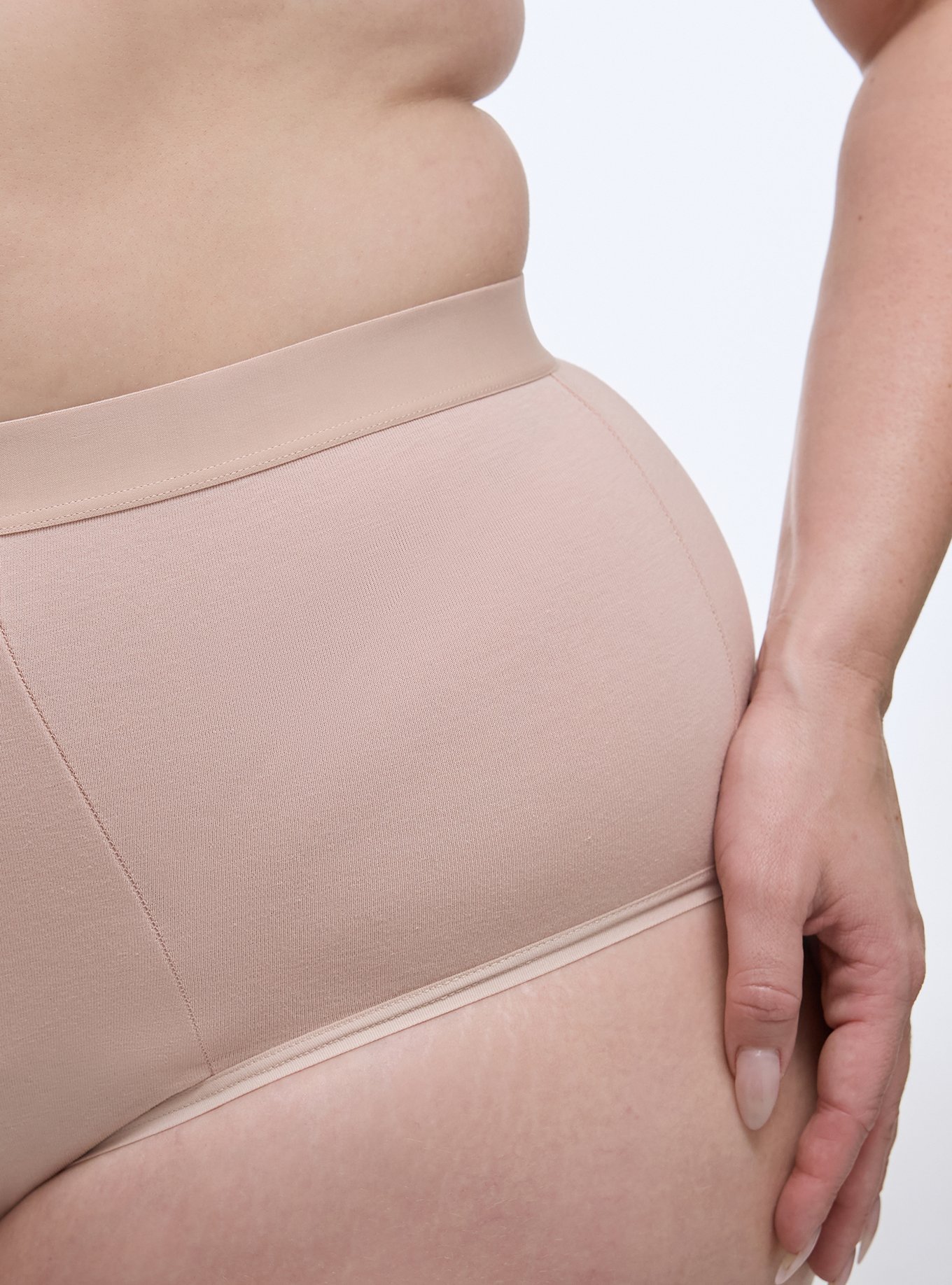 Plus Size Leakproof Cotton Mid-Rise Brief Panty, ROSE DUST, alternate