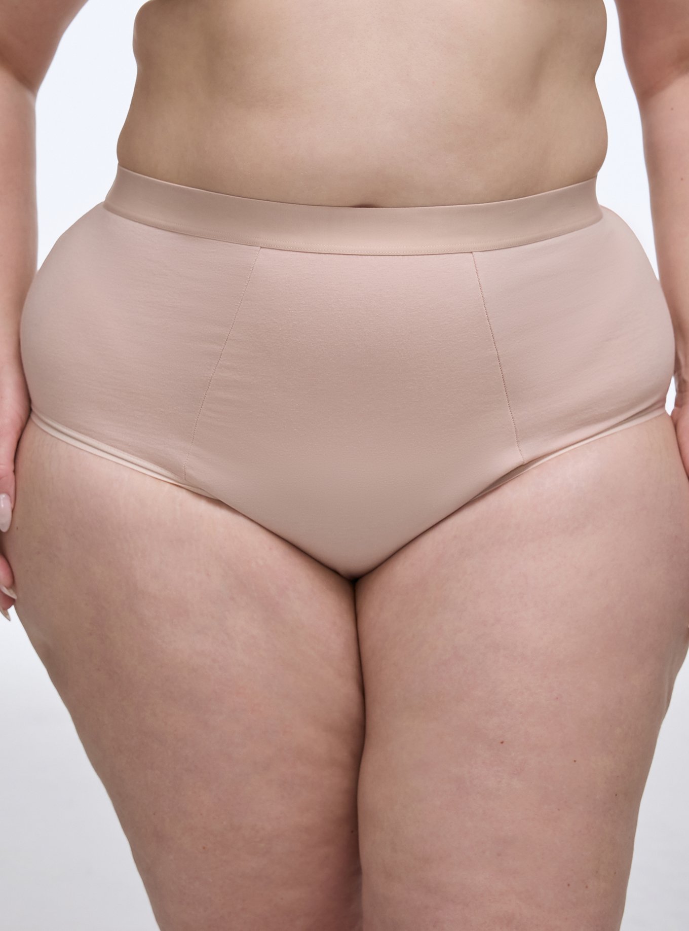 Plus Size Leakproof Cotton Mid-Rise Brief Panty, ROSE DUST, hi-res