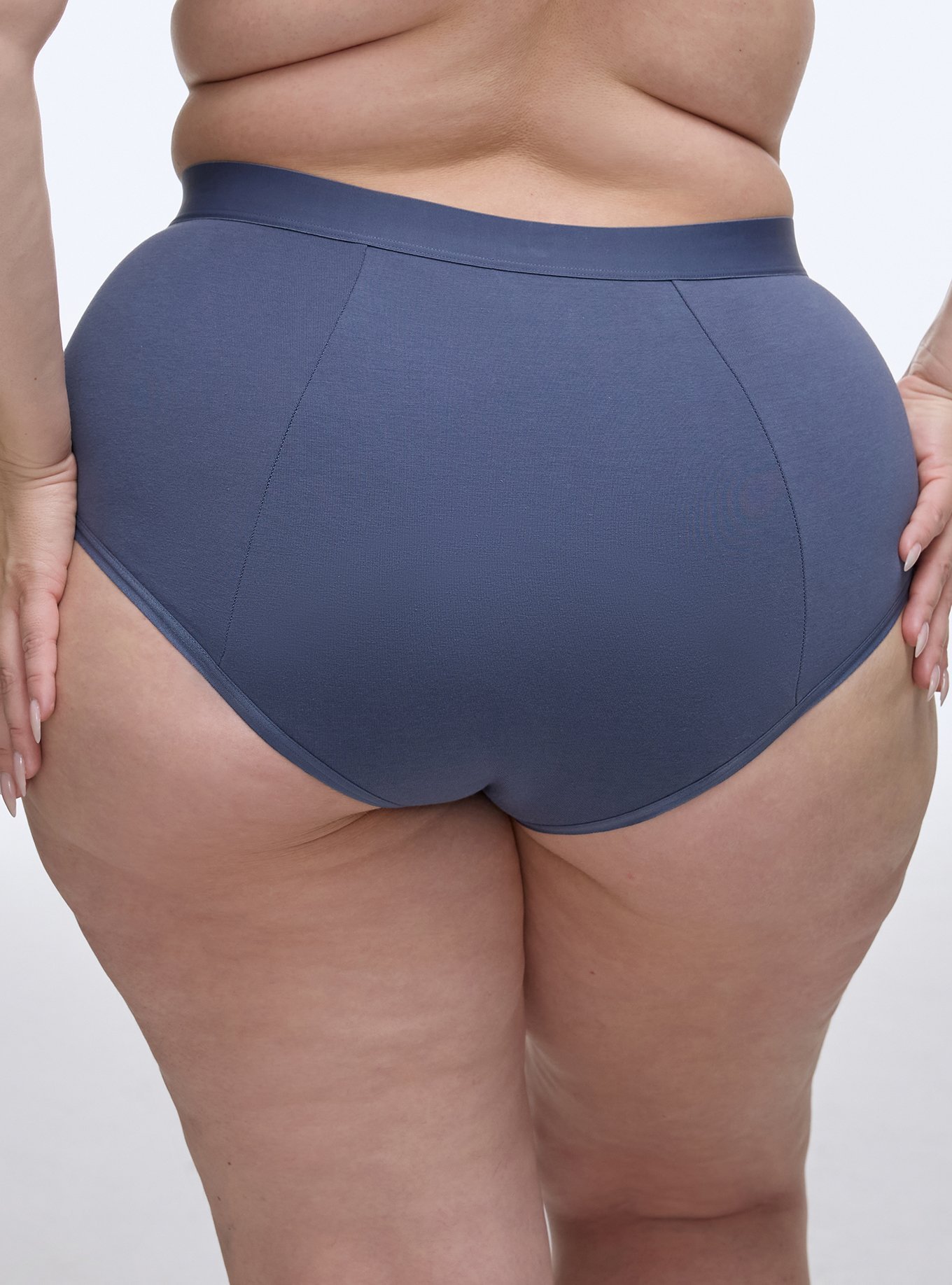 Leak Protection Cotton Mid-Rise Brief Panty, NIGHTSHADOW BLUE, alternate