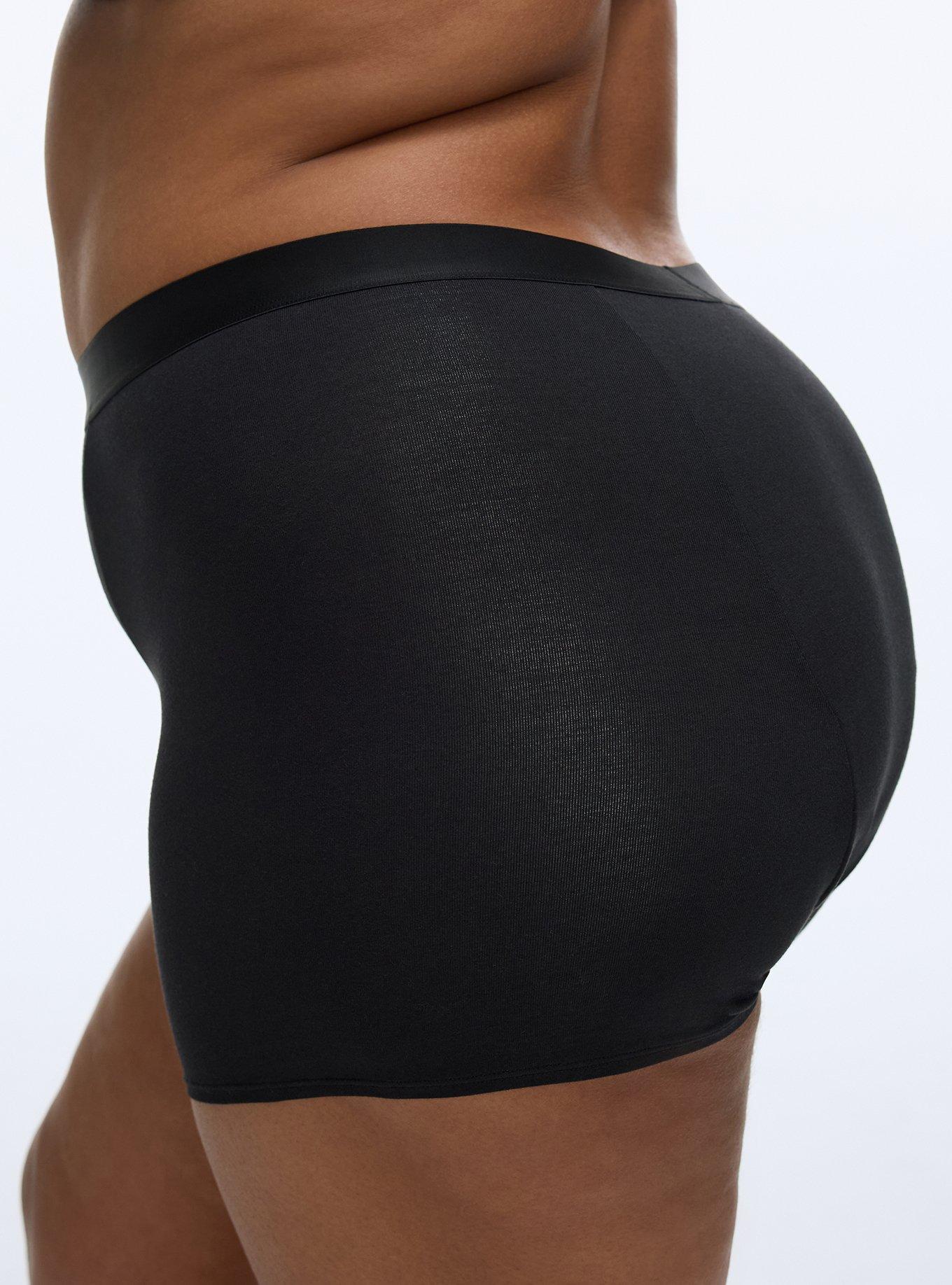 Leakproof Cotton High-Rise Shortie Panty, RICH BLACK, alternate