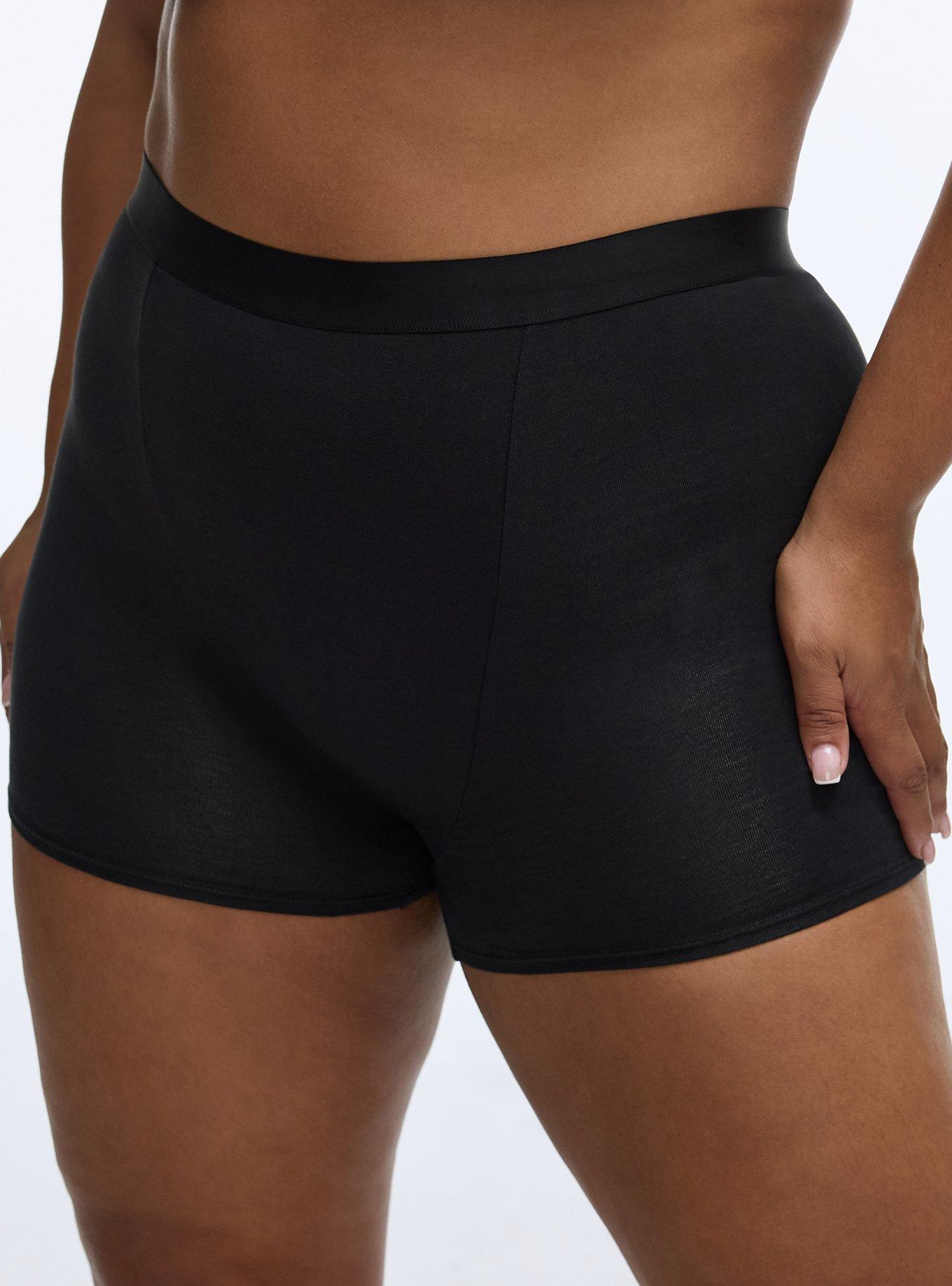 Leakproof Cotton High-Rise Shortie Panty, RICH BLACK, hi-res