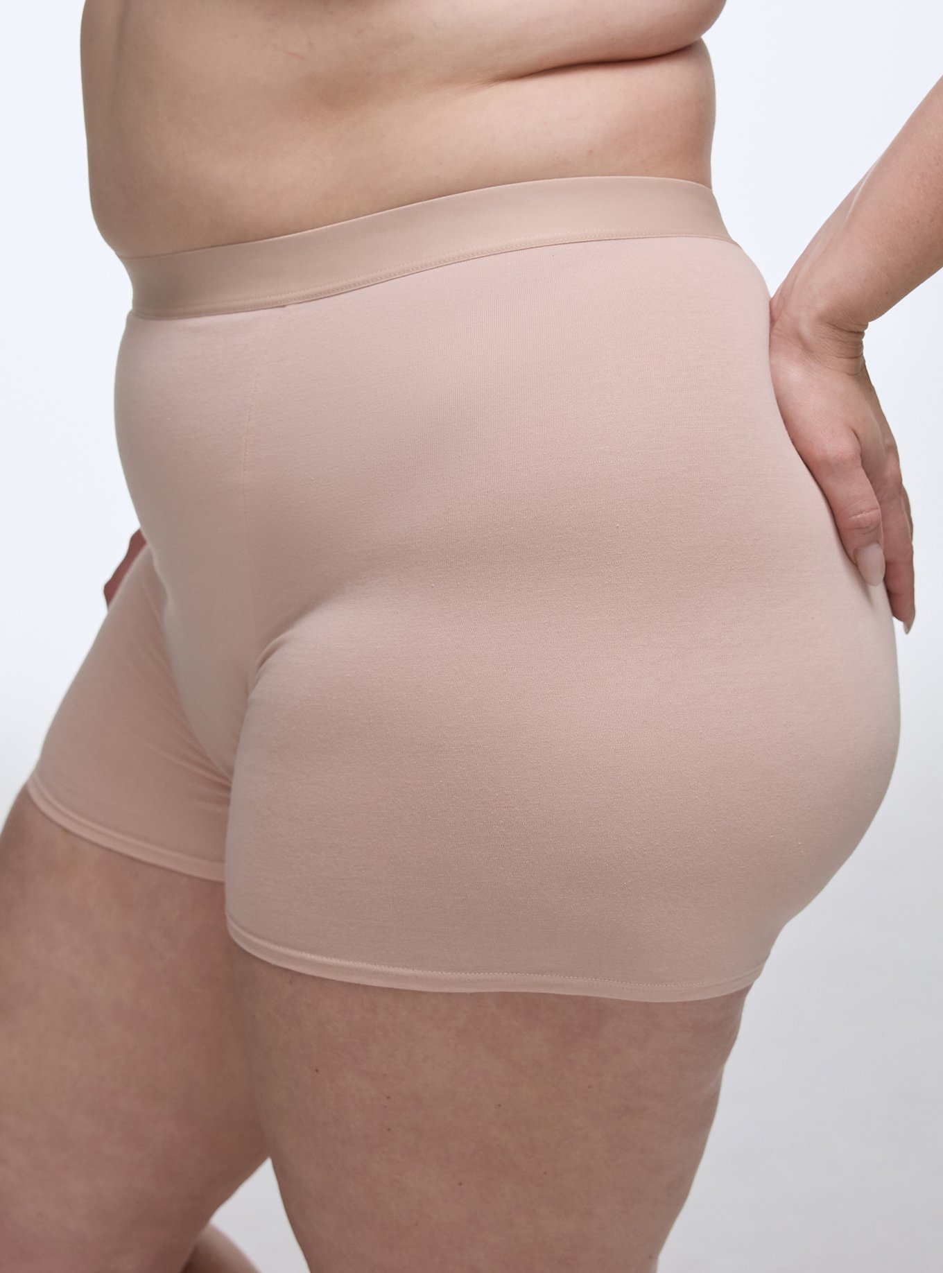 Leak Protection Cotton High-Rise Shortie Panty, ROSE DUST, alternate