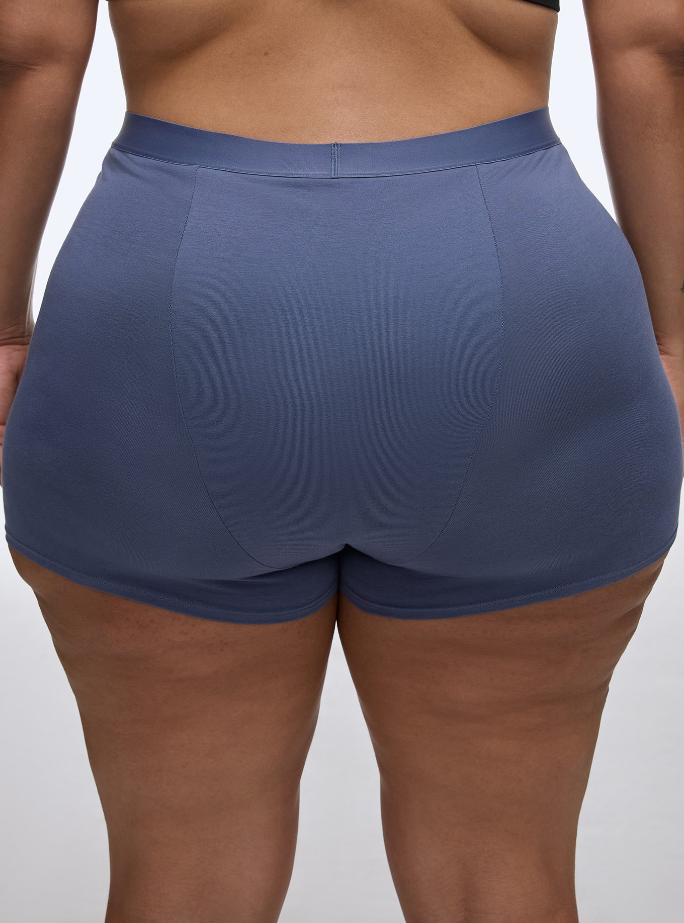 Leak Protection Cotton High-Rise Shortie Panty, NIGHTSHADOW BLUE, alternate