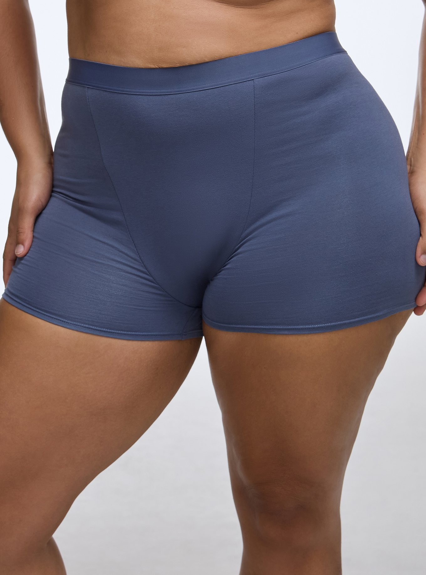 Leak Protection Cotton High-Rise Shortie Panty, NIGHTSHADOW BLUE, hi-res