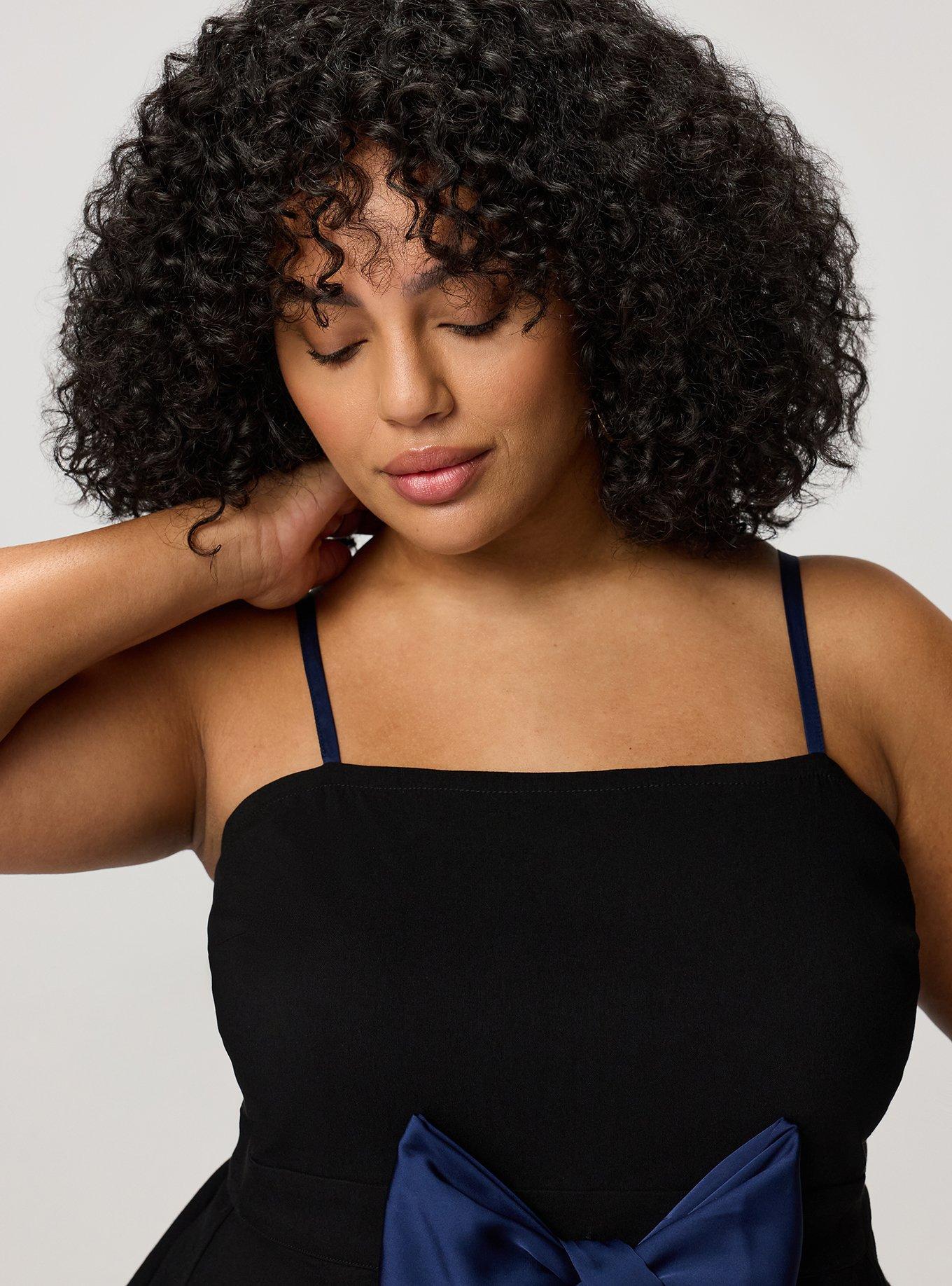 Studio Luxe Peplum Top with Bow Detail, DEEP BLACK, alternate