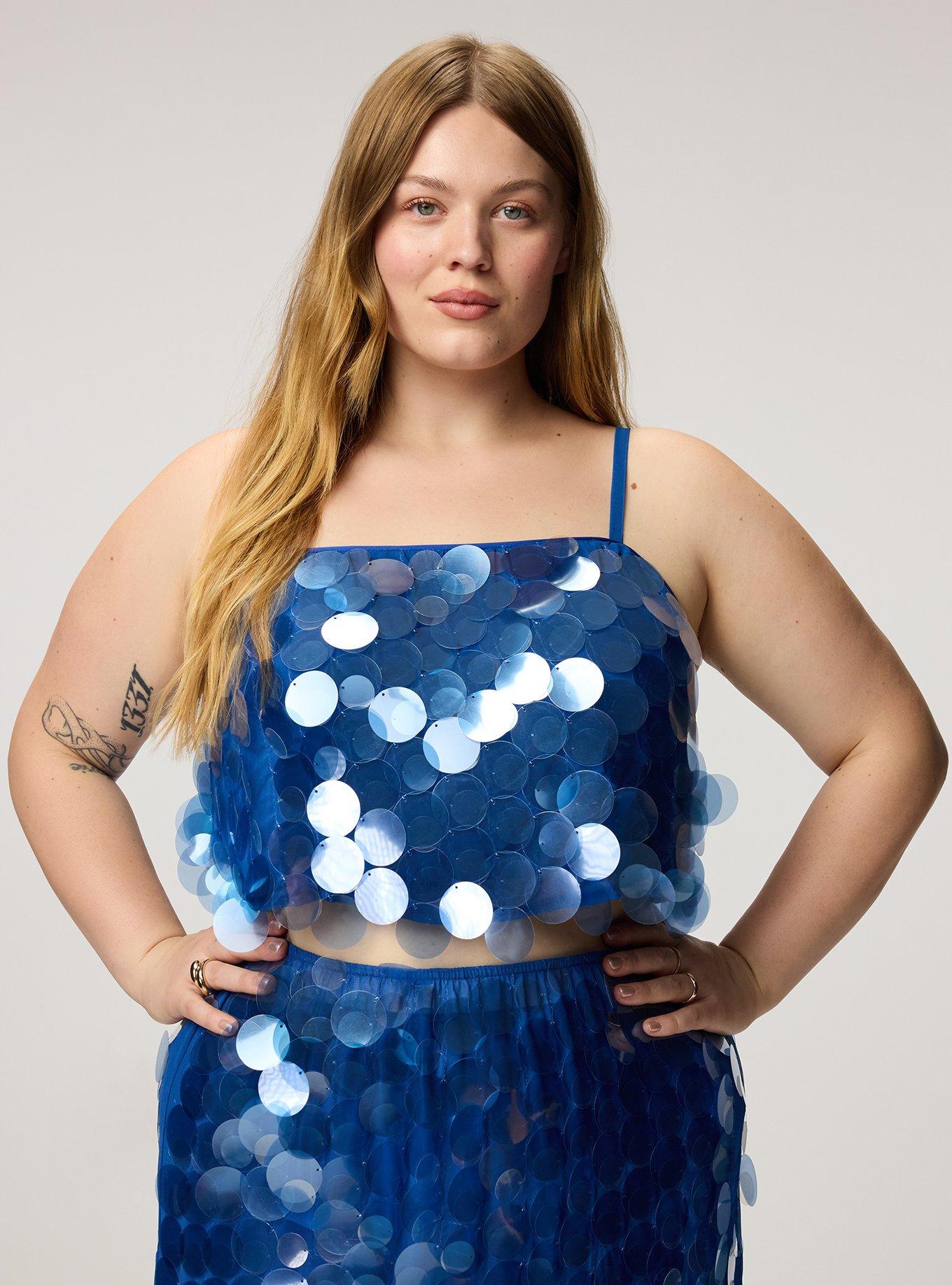 Studio Luxe Pailette Embellished Top, WINDY BLUE, alternate