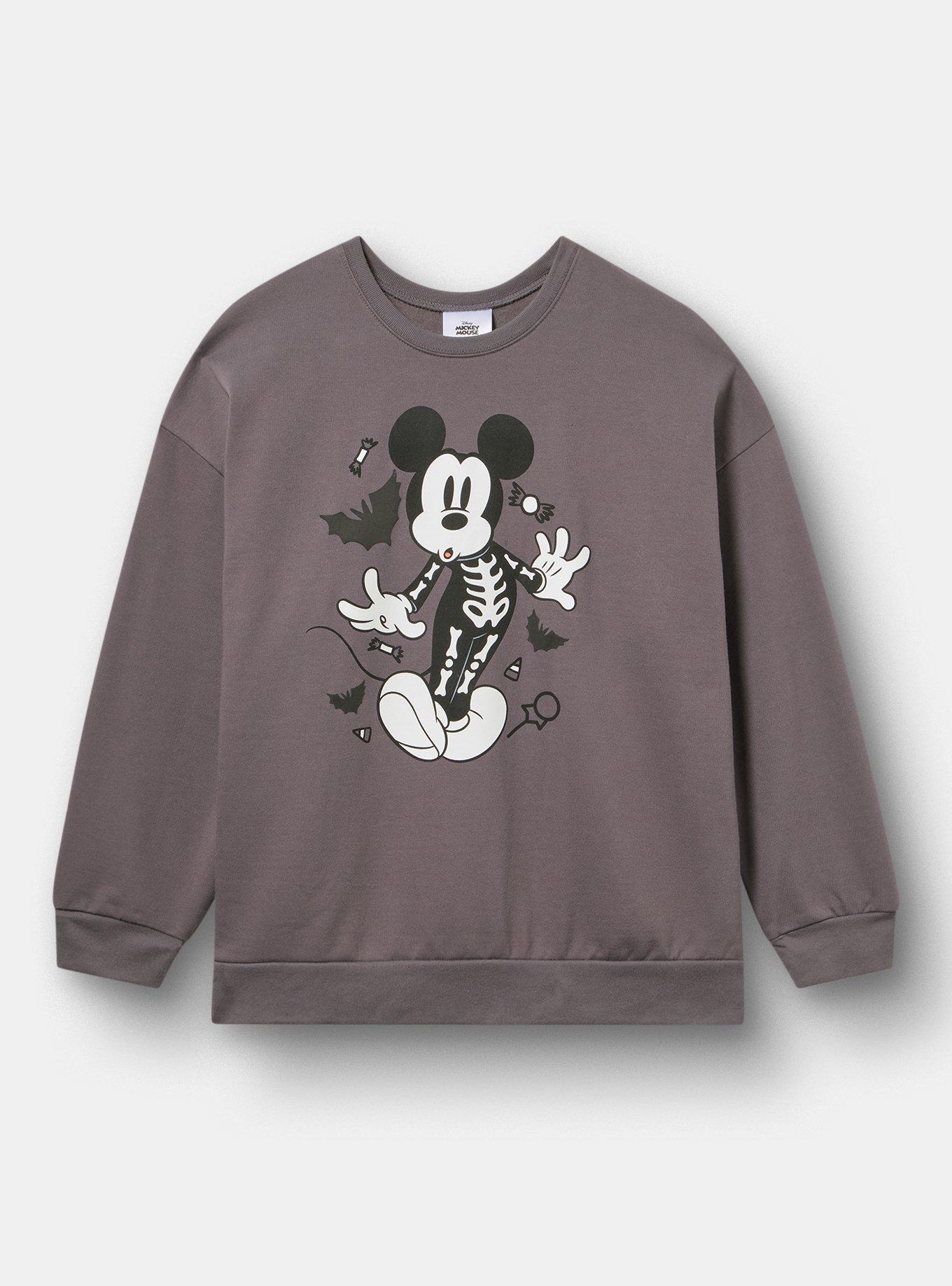 Plus Size Disney Mickey Mouse Skeleton Fleece Sweatshirt, TORNADO, hi-res