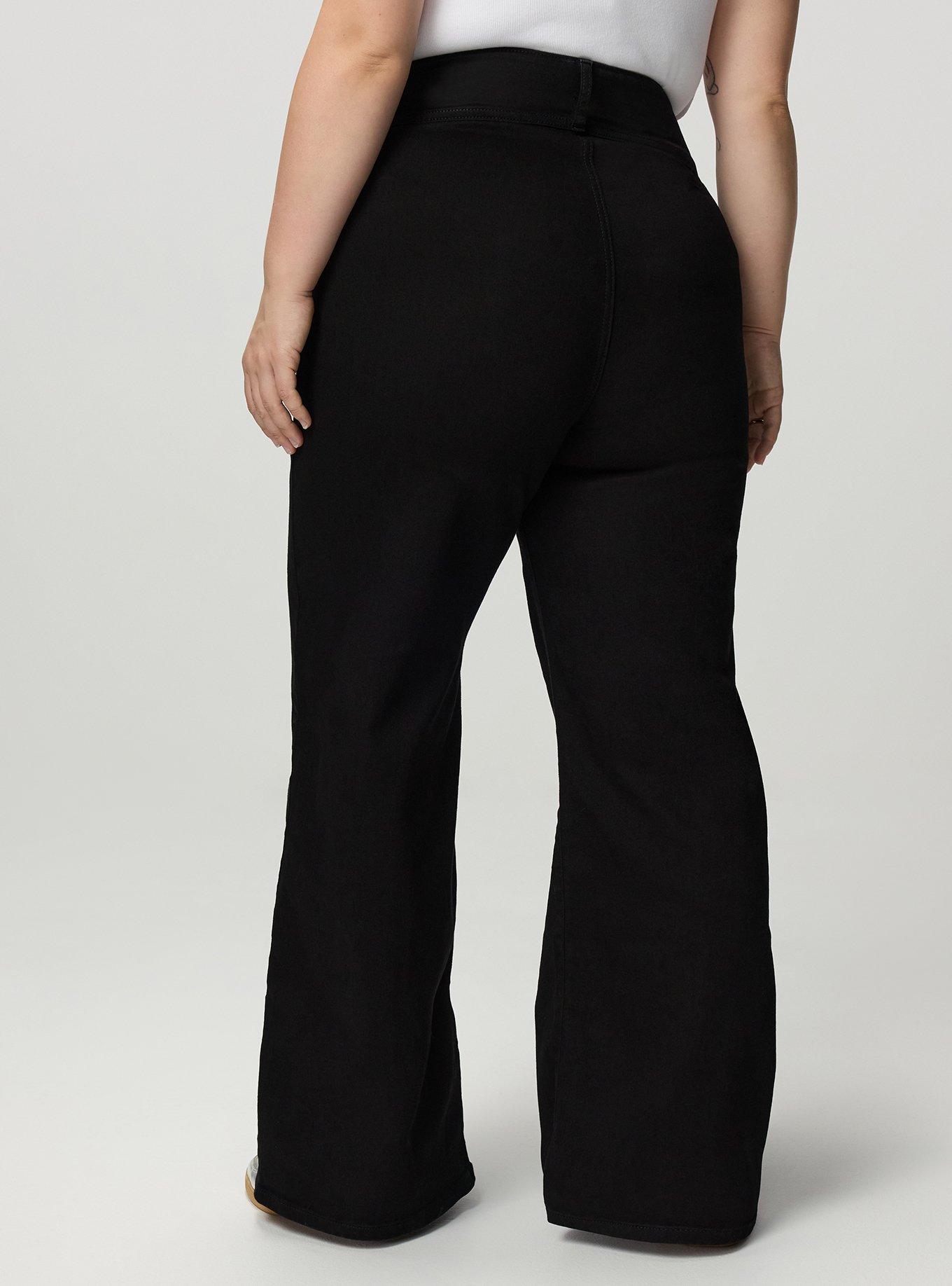 Plus Size Bombshell Ultra High-Rise Corset Wide-Leg Jean, DEEP BLACK, alternate