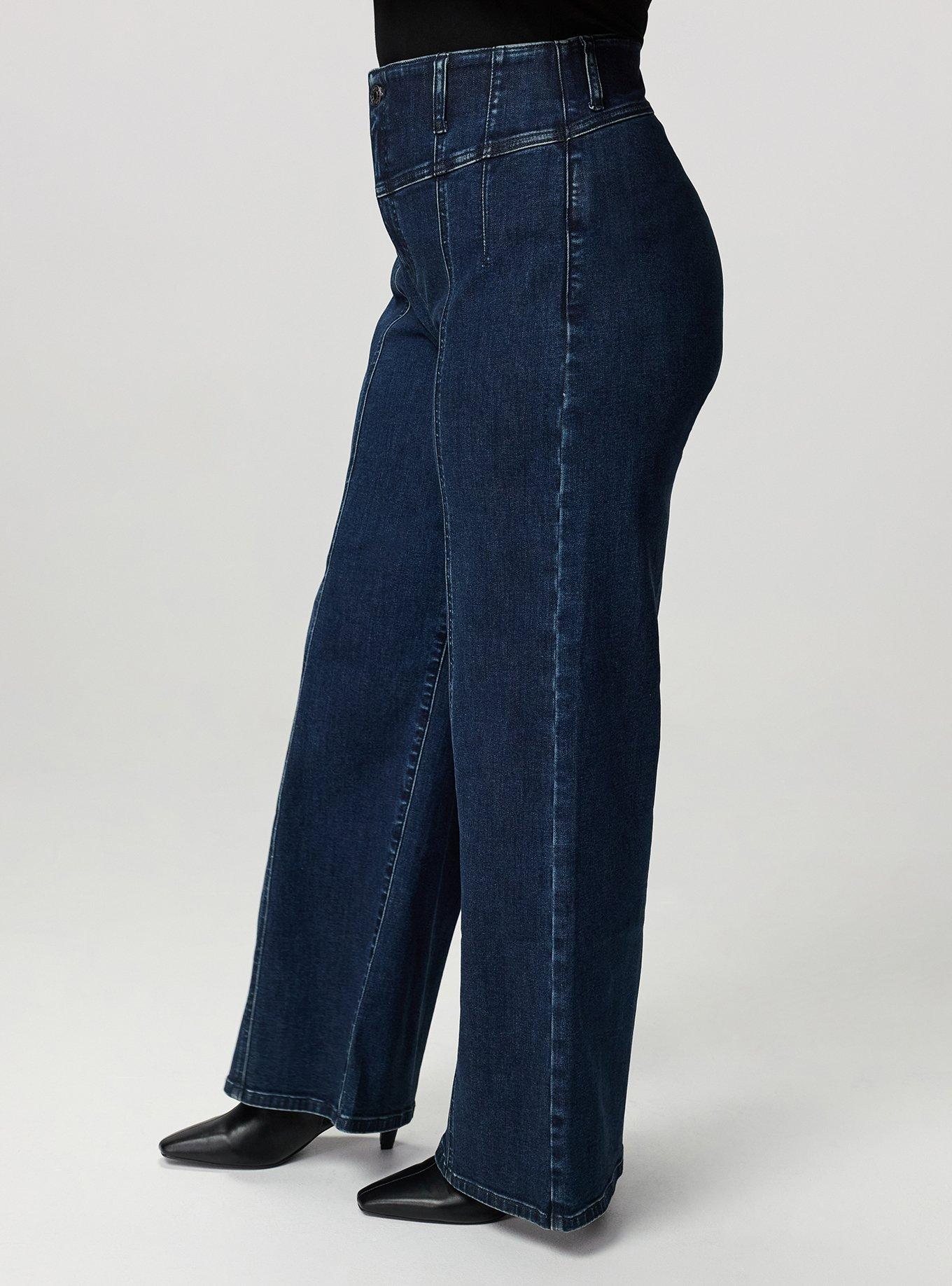 Bombshell Ultra High-Rise Corset Wide-Leg Jean, HYDROSPHERE, alternate