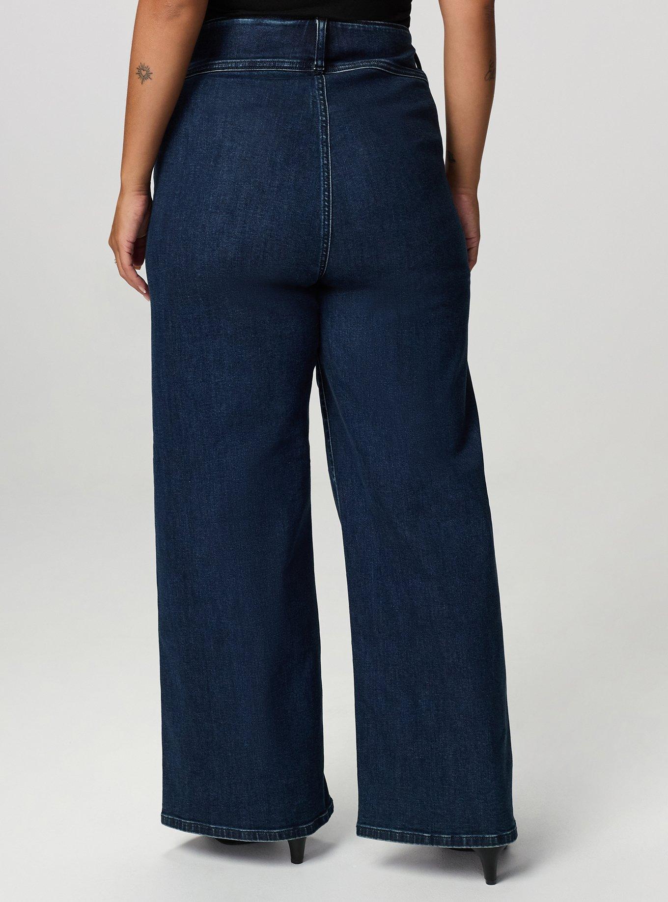 Bombshell Ultra High-Rise Corset Wide-Leg Jean, HYDROSPHERE, alternate