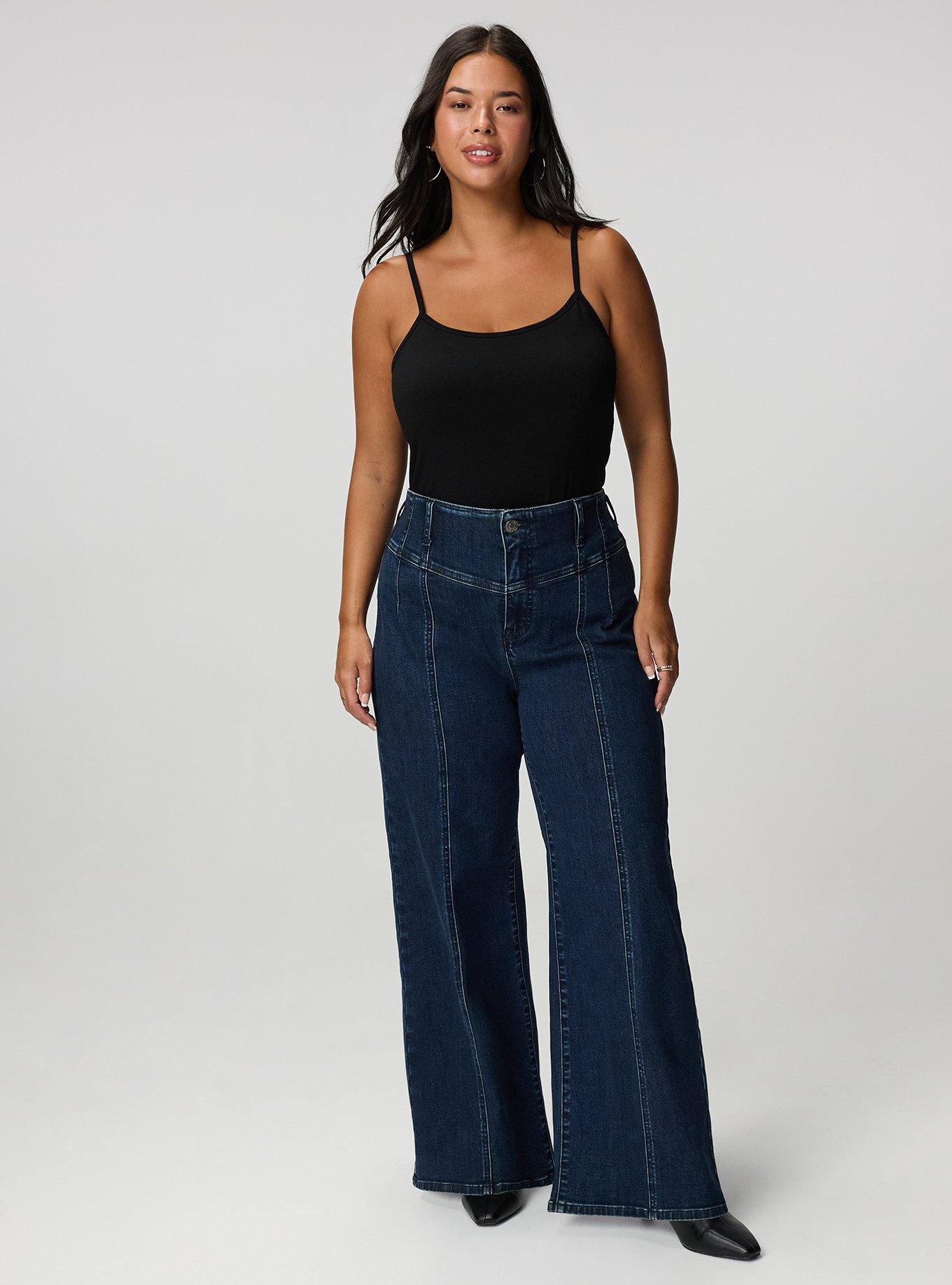 Bombshell Ultra High-Rise Corset Wide-Leg Jean, HYDROSPHERE, alternate