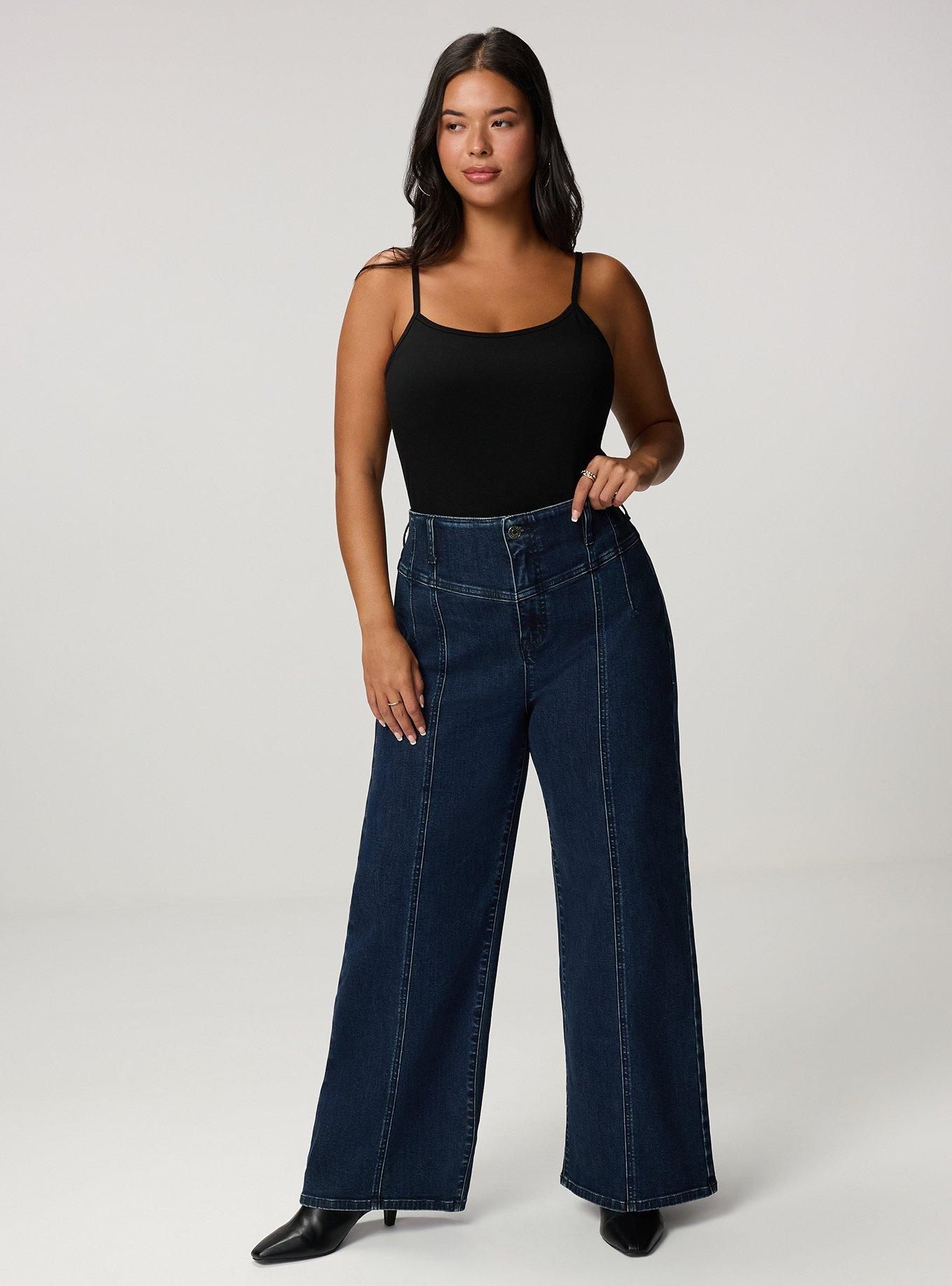 Bombshell Ultra High-Rise Corset Wide-Leg Jean, HYDROSPHERE, hi-res