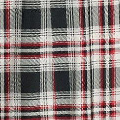 Lizzie Button Up Challis Tunic, MALIA PLAID BLACK, swatch