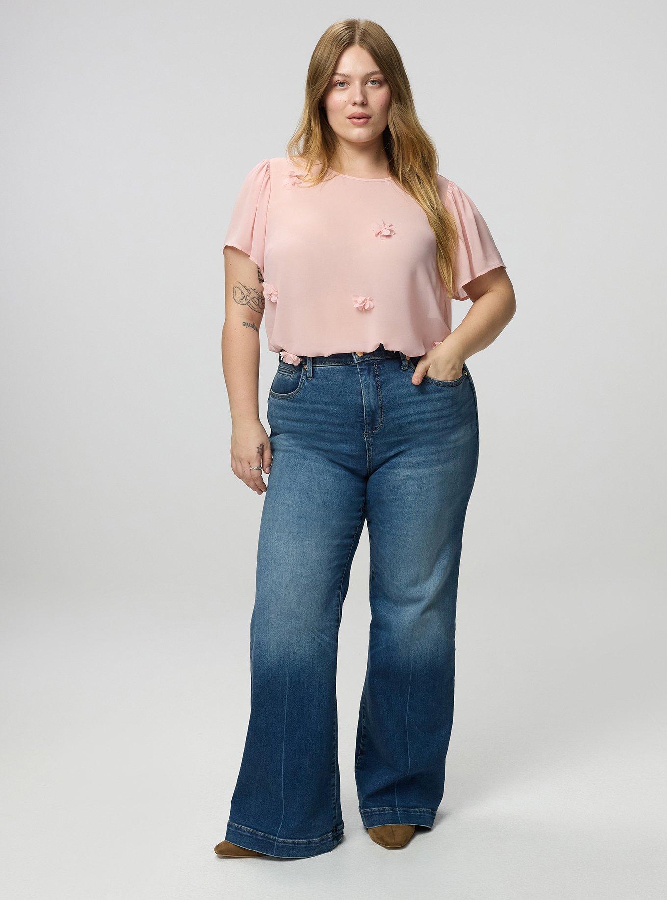 Abbey Flutter Short Sleeve Top, SILVER PINK, alternate