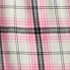 Cotton Flannel Hoodie Button Up, MORE PLAID PINK, swatch
