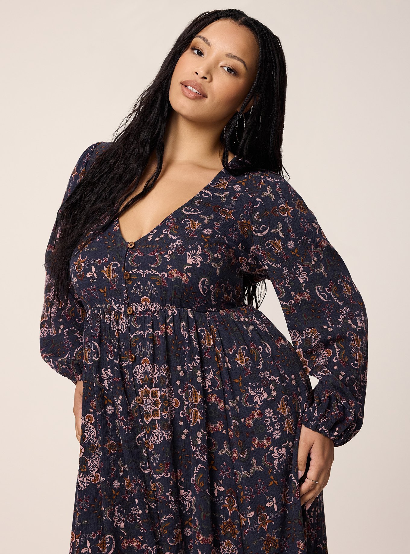 Festi Button Front Tiered Maxi Dress, MYTH MEDALLION GREY, alternate