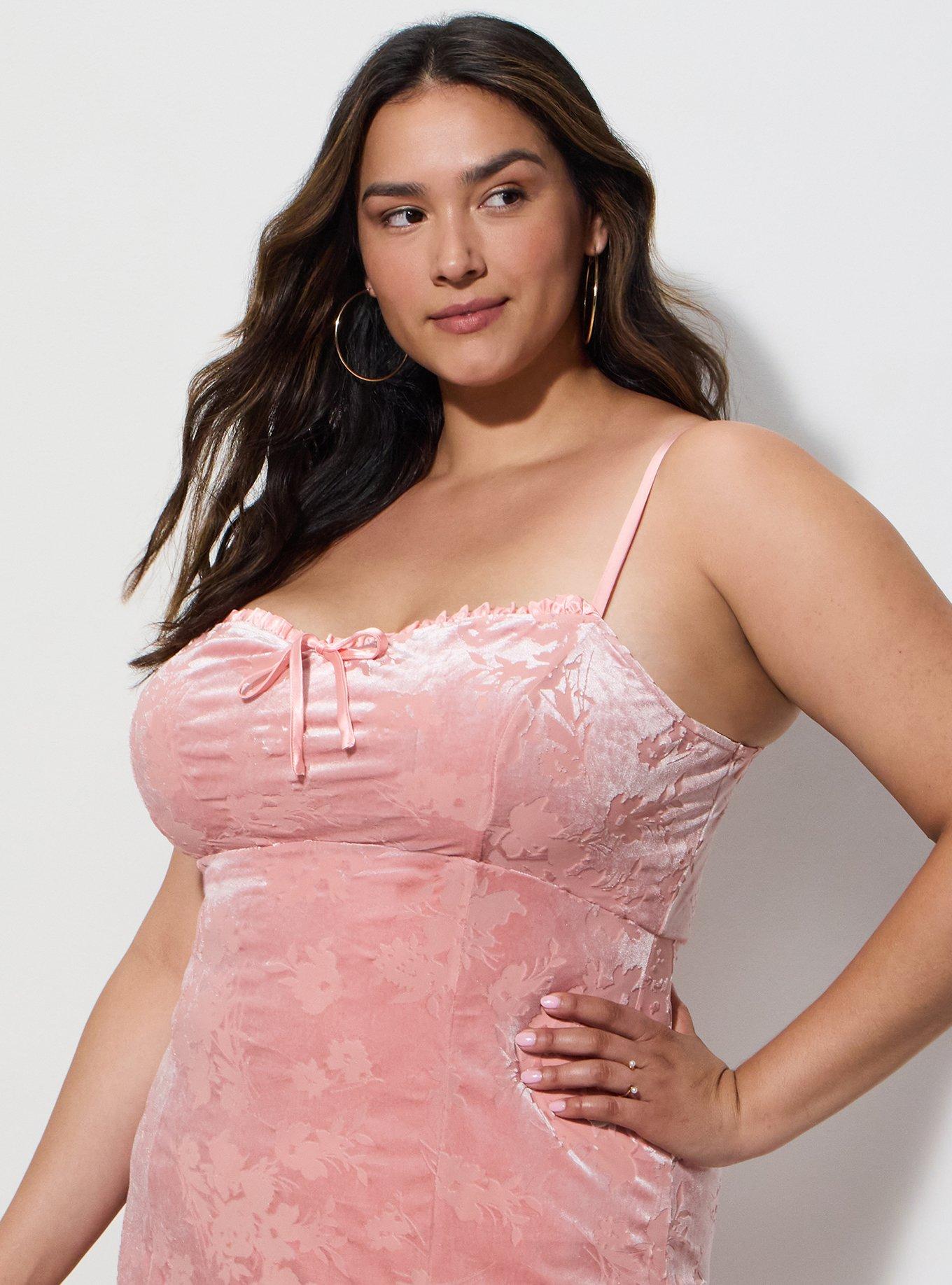 LoveSick Velour Column Dress, TROOPER FLORAL PINK, alternate