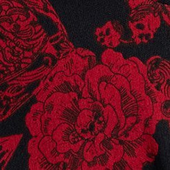Nightfall Corset Midi Dress, DEATH MOTH FLORAL RED, swatch