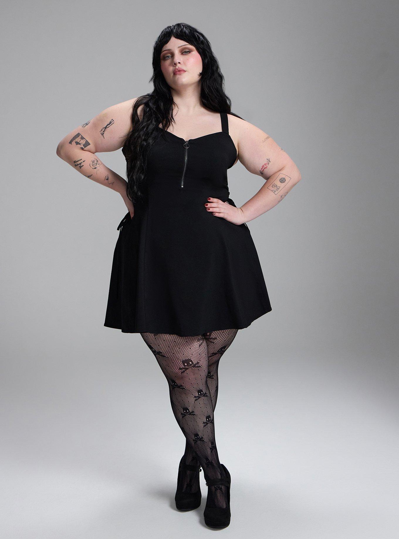 Nightfall Side Lacing Mini Dress, DEEP BLACK, hi-res