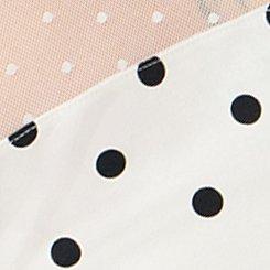 Retro Chic Foxy Button Neck Top, DENNY DOT IVORY, swatch